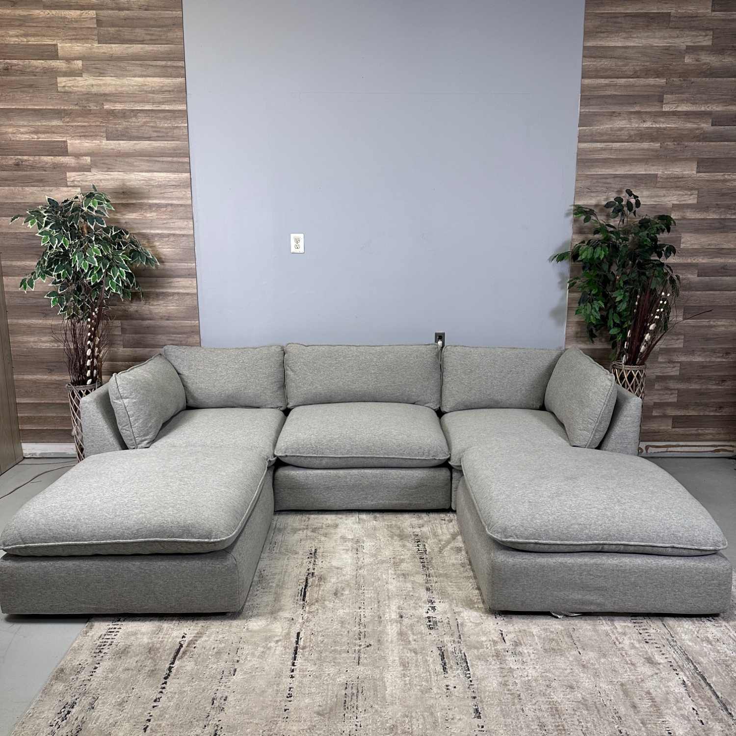 5-Piece Grey Cloud Couch With Ottoman - Delivery Available Image #1 | Ivy Store