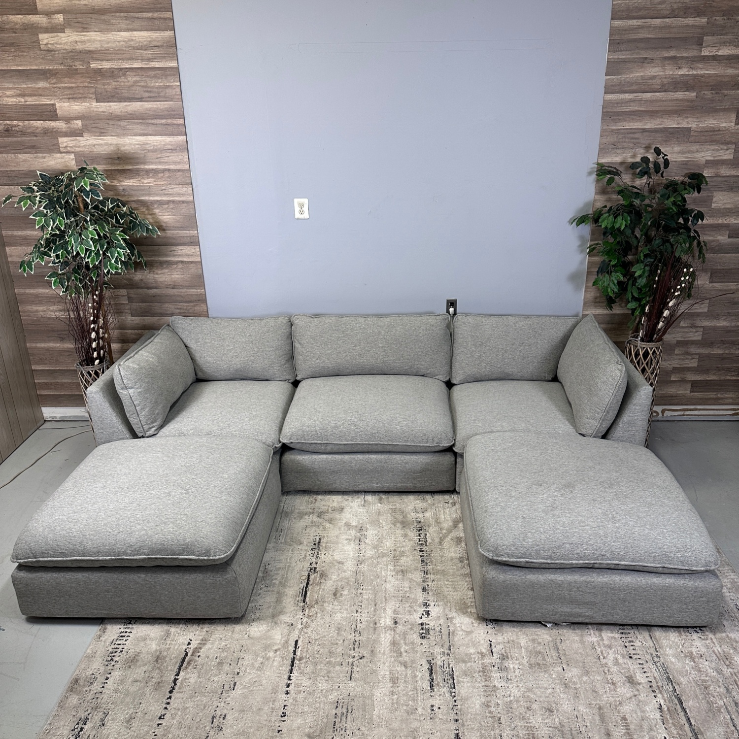 5-Piece Grey Cloud Couch With Ottoman - Delivery Available Image #2 | Ivy Store