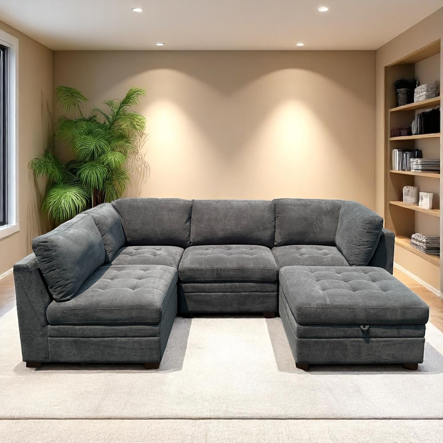 Gray Thomasville Tisdale 5-Piece Modular Sectional With Ottoman (Delivery Available) Image #2 | Ivy Store
