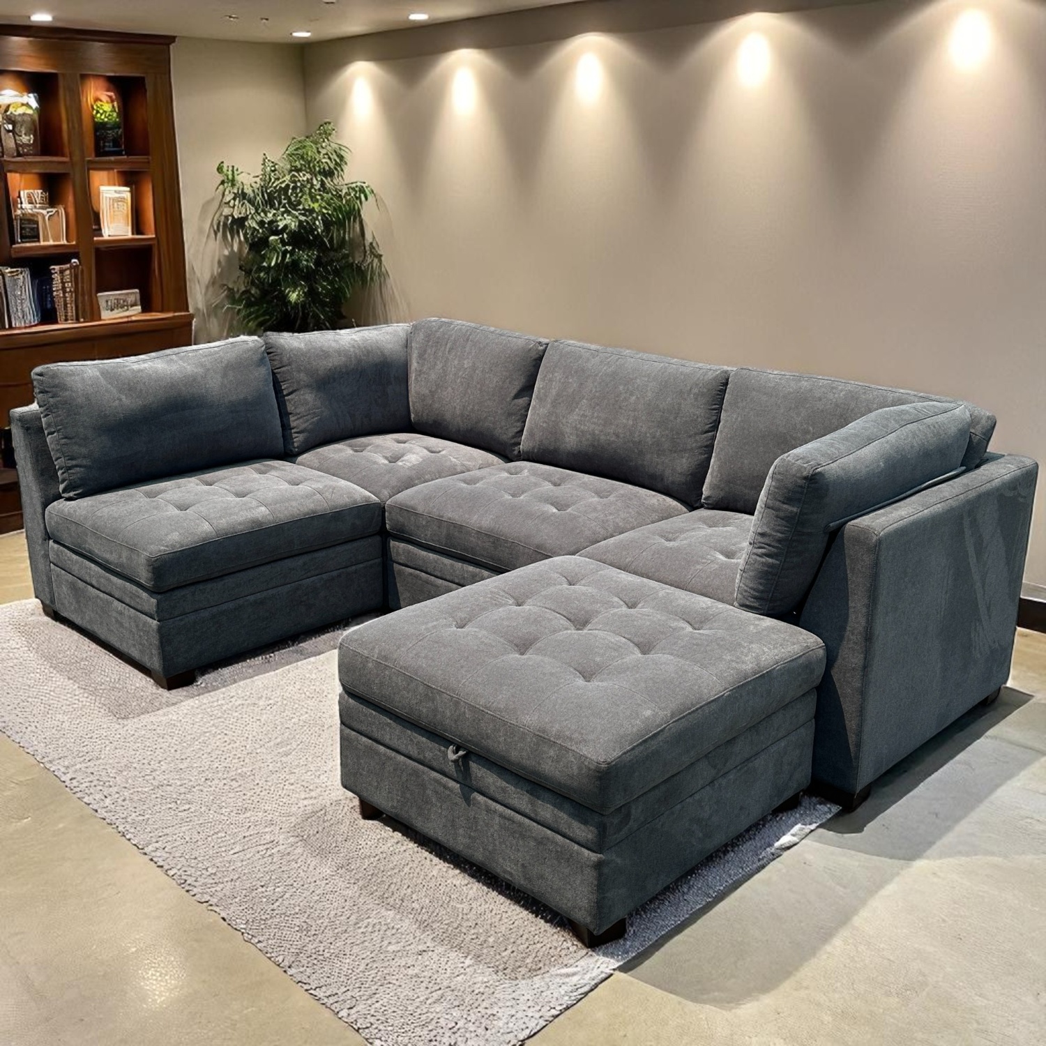 Gray Thomasville Tisdale 5-Piece Modular Sectional With Ottoman (Delivery Available) Image #1 | Ivy Store