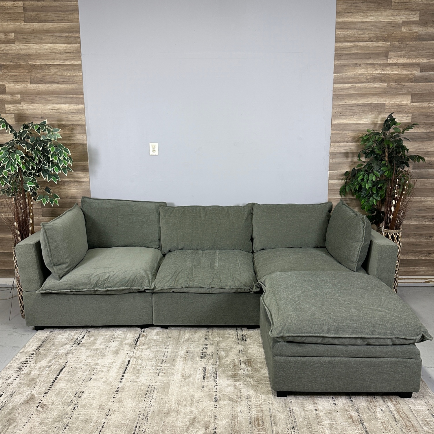 $50 Downpayment - Green "SPRUCE" Albany Park Sectional - I Deliver Image #1 | Ivy Store