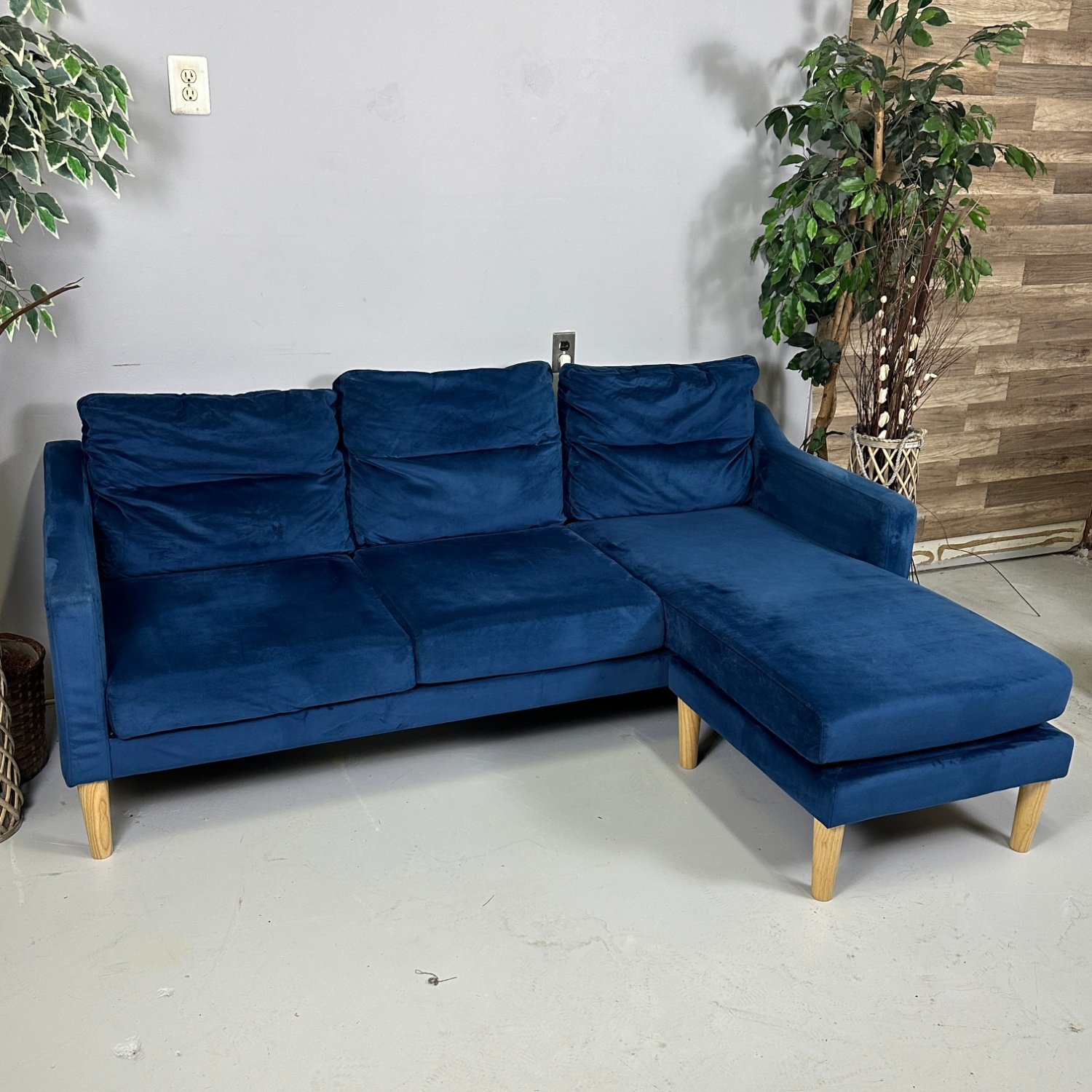 Blue Reversible Chaise Sectional - Delivery Available Image #2 | Ivy Store