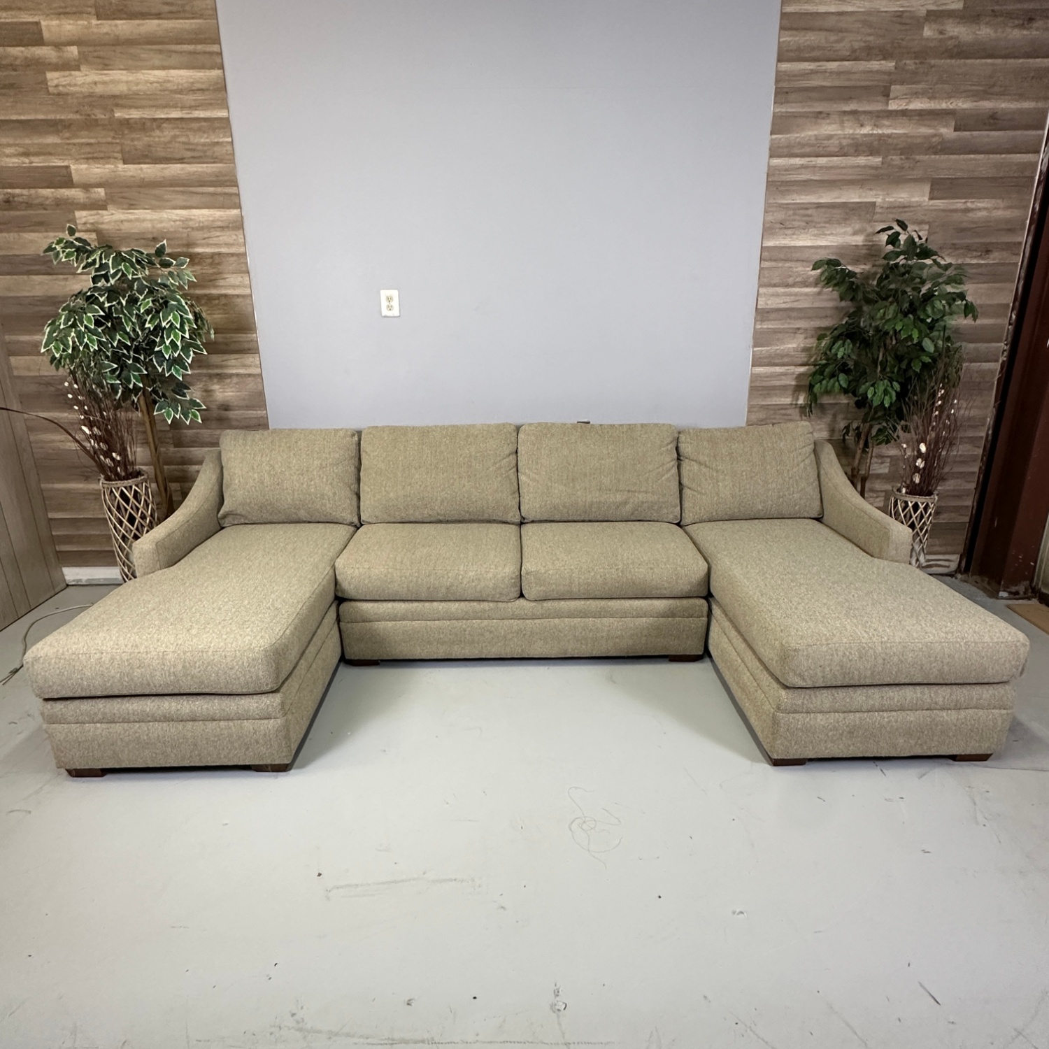 Oatmeal Double Chaise Sectional - Delivery Available - Image #1 | Ivy Store