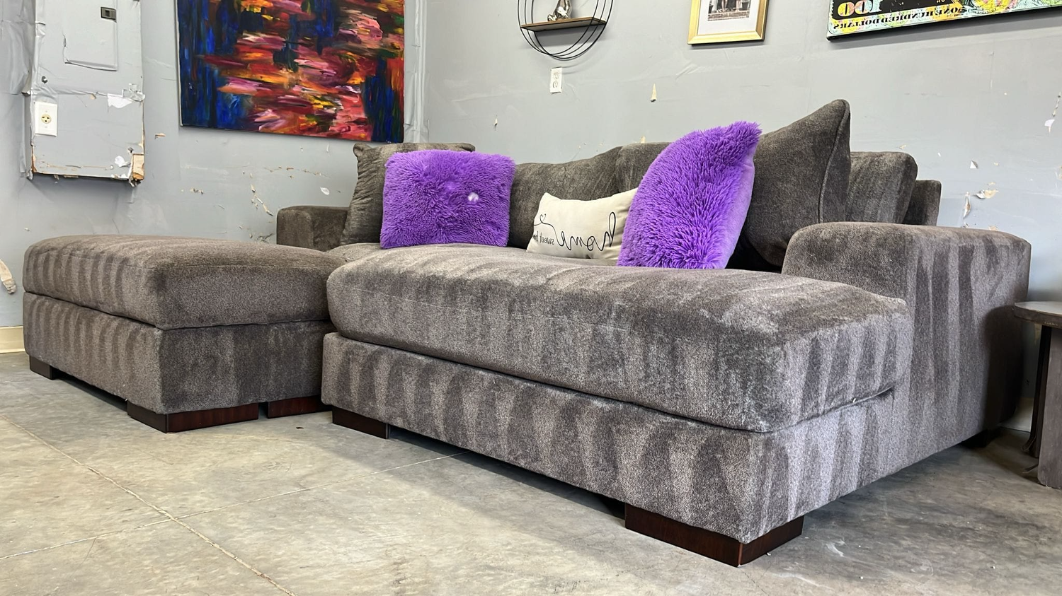 🛋️  Ashley Gray Sectional With Ottoman 🚛 Free Delivery Available and Financing image | Ivy Store