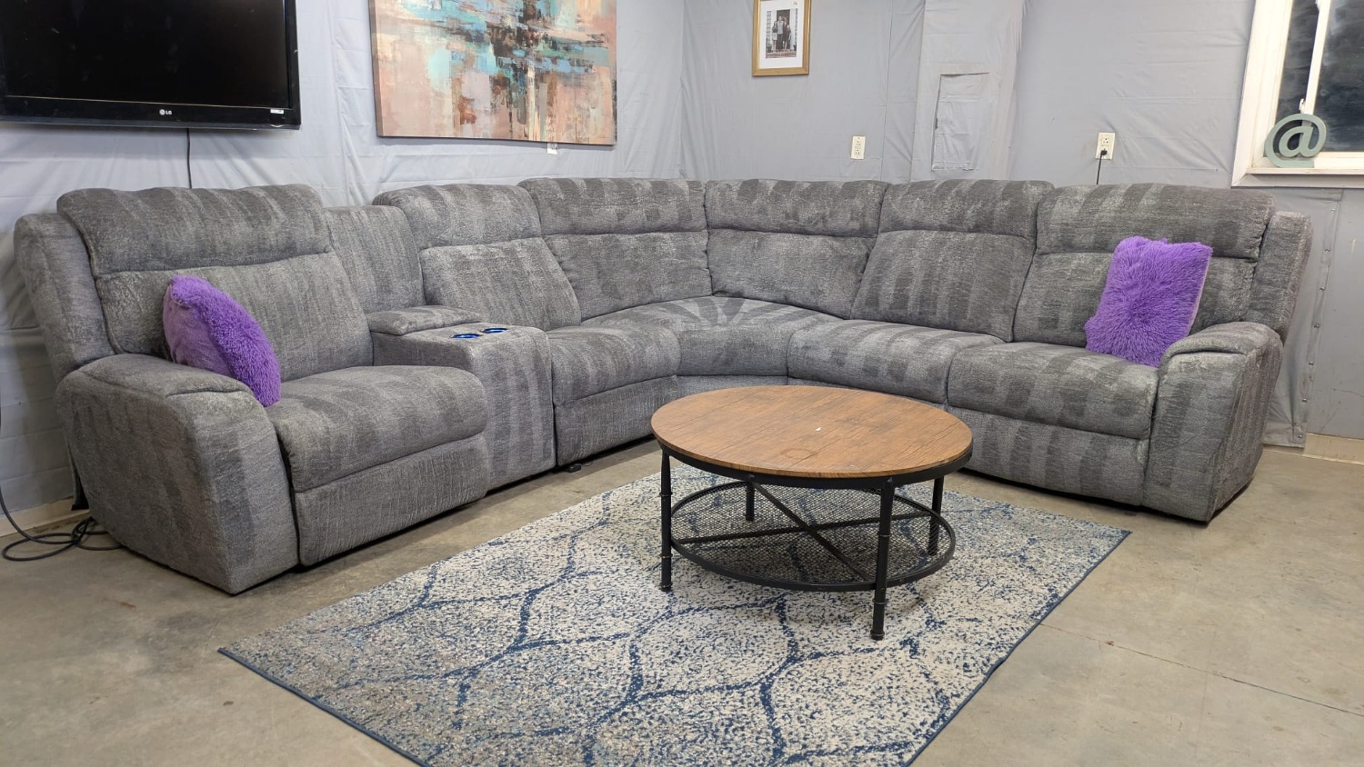 🛋️💥 Gray Electric Recliner Sectional With USB Ports 💥 Free Delivery And Financing Available! Image #1 | Ivy Store