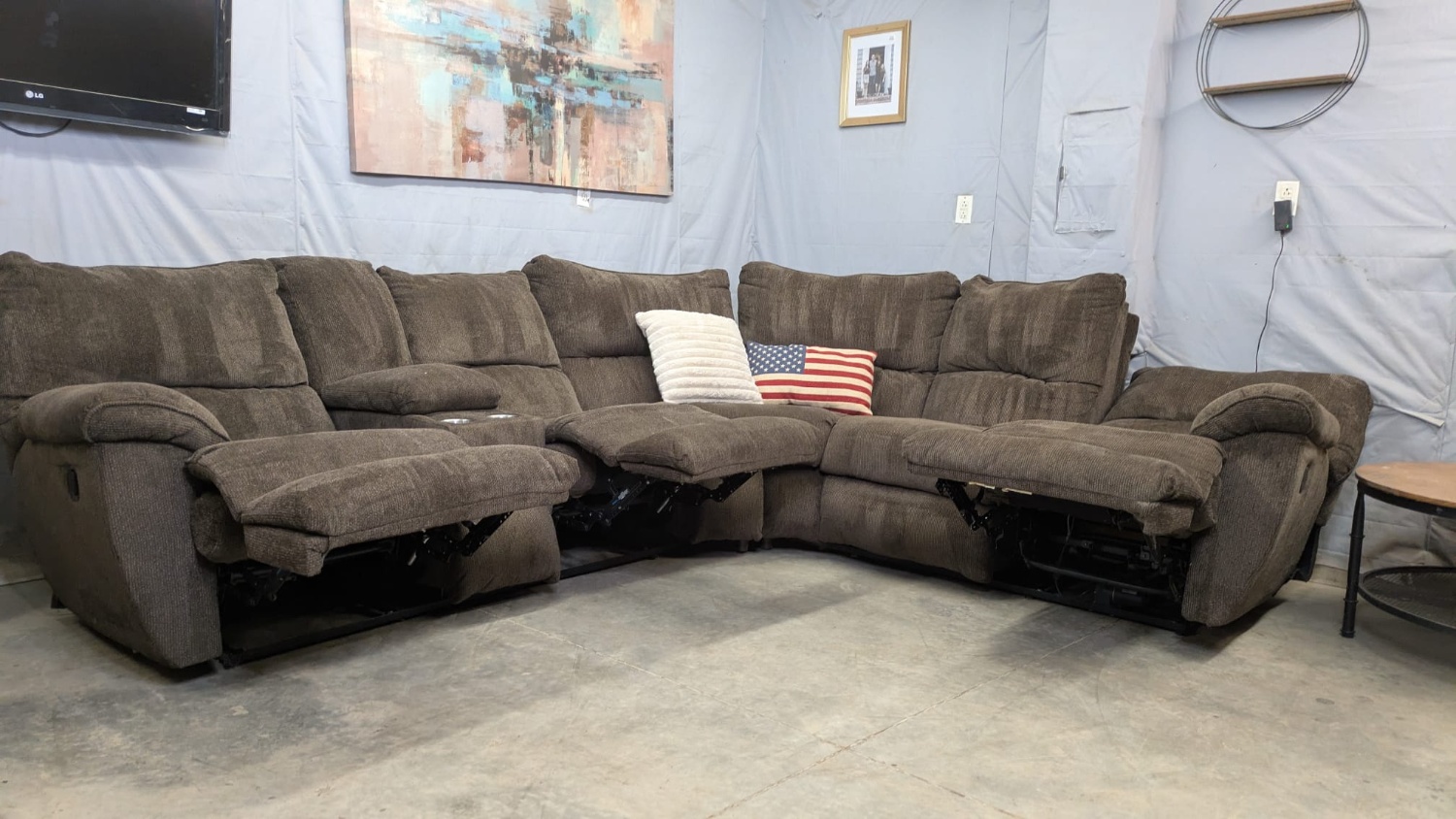 🛋️💥 Modern Sectional With 3 Recliners + USB Port 💥 Free Delivery And Financing Available! Image #1 | Ivy Store