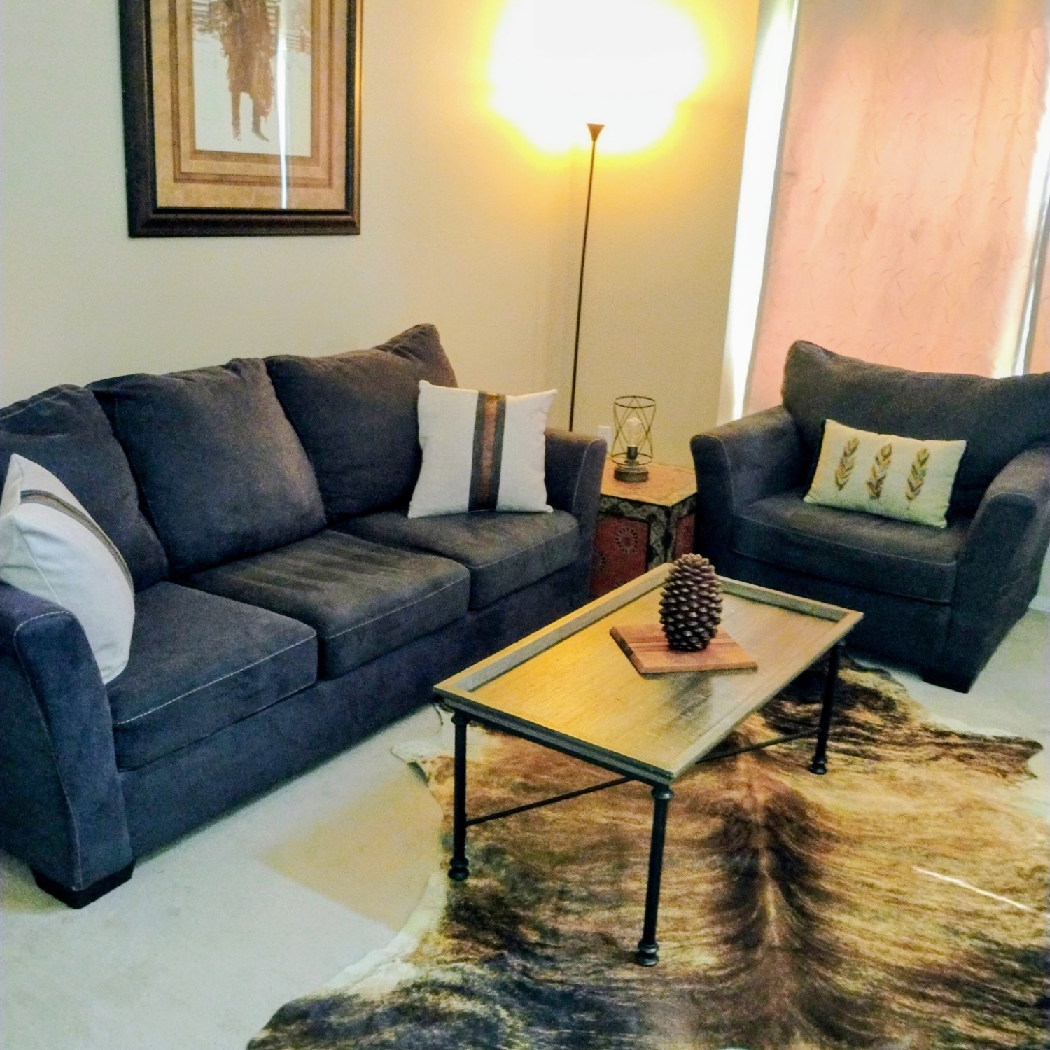 Navy Blue Sofa & Chair Set | 🚛 DELIVERY Image #1 | Ivy Store