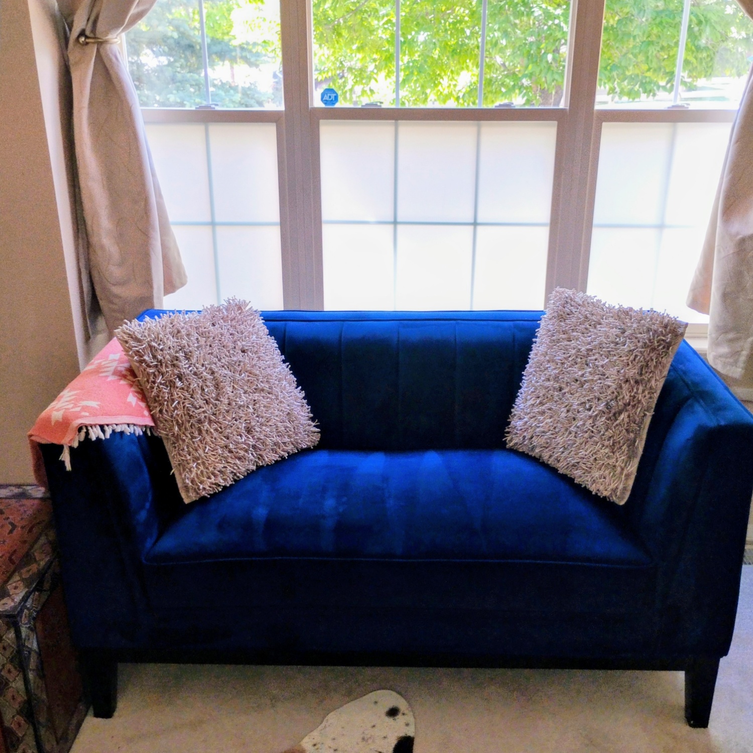AFW Calais Royal Blue Velvet Sofa & Loveseat Set | 🚛 DELIVERY image | Ivy Store