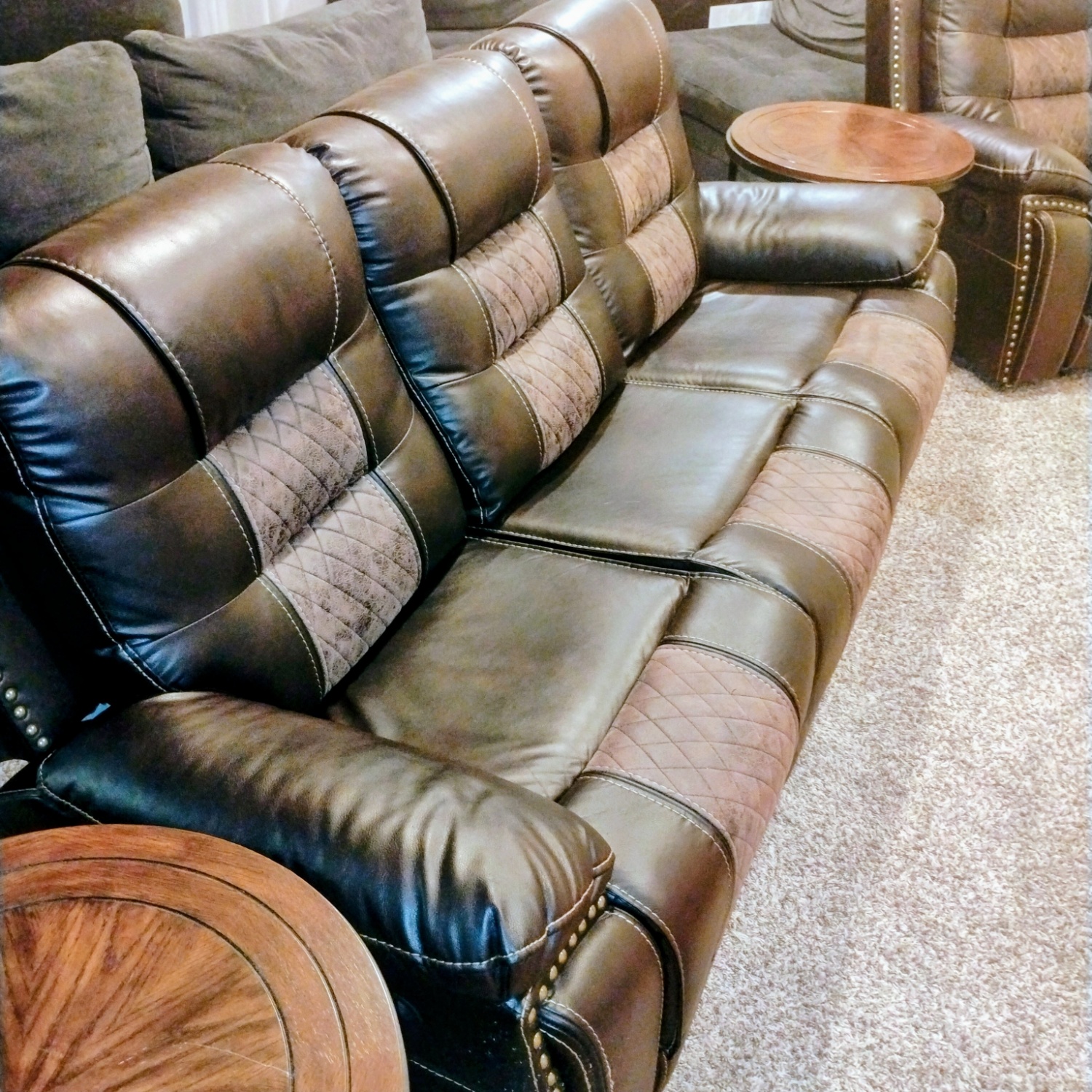 Commadore Brown Leather Reclining Sofa Set | 🚛 DELIVERY Image #2 | Ivy Store