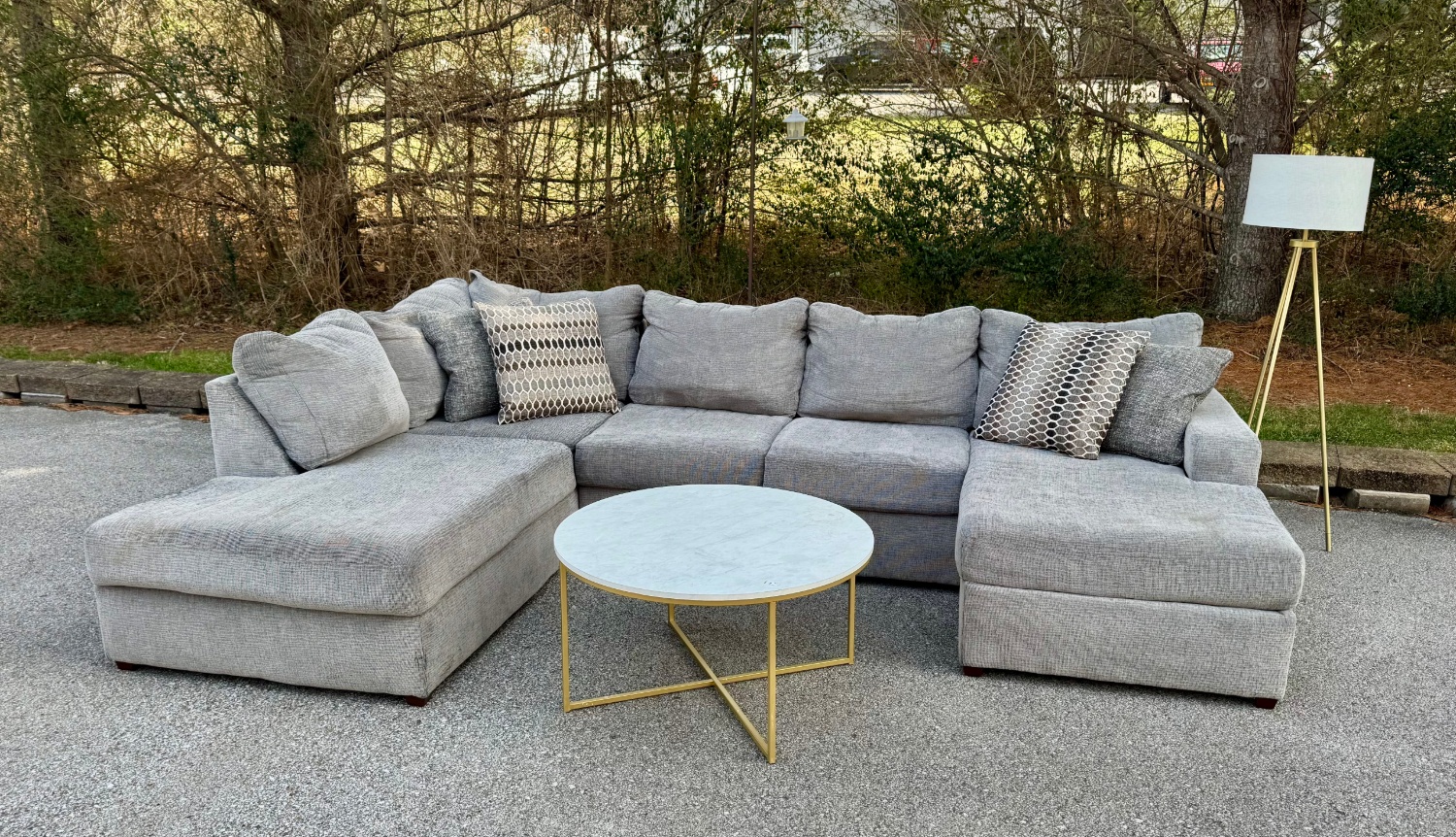 Gray 3 Piece U-Sectional with 2 Chaises! 🚚 Delivery Available 🚚 Image #1 | Ivy Store