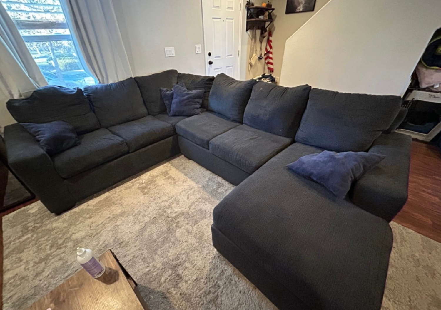 🚚 DELIVERY! Dark Blue U-shape Sectional Sofa w/ Chaise Image #1 | Ivy Store