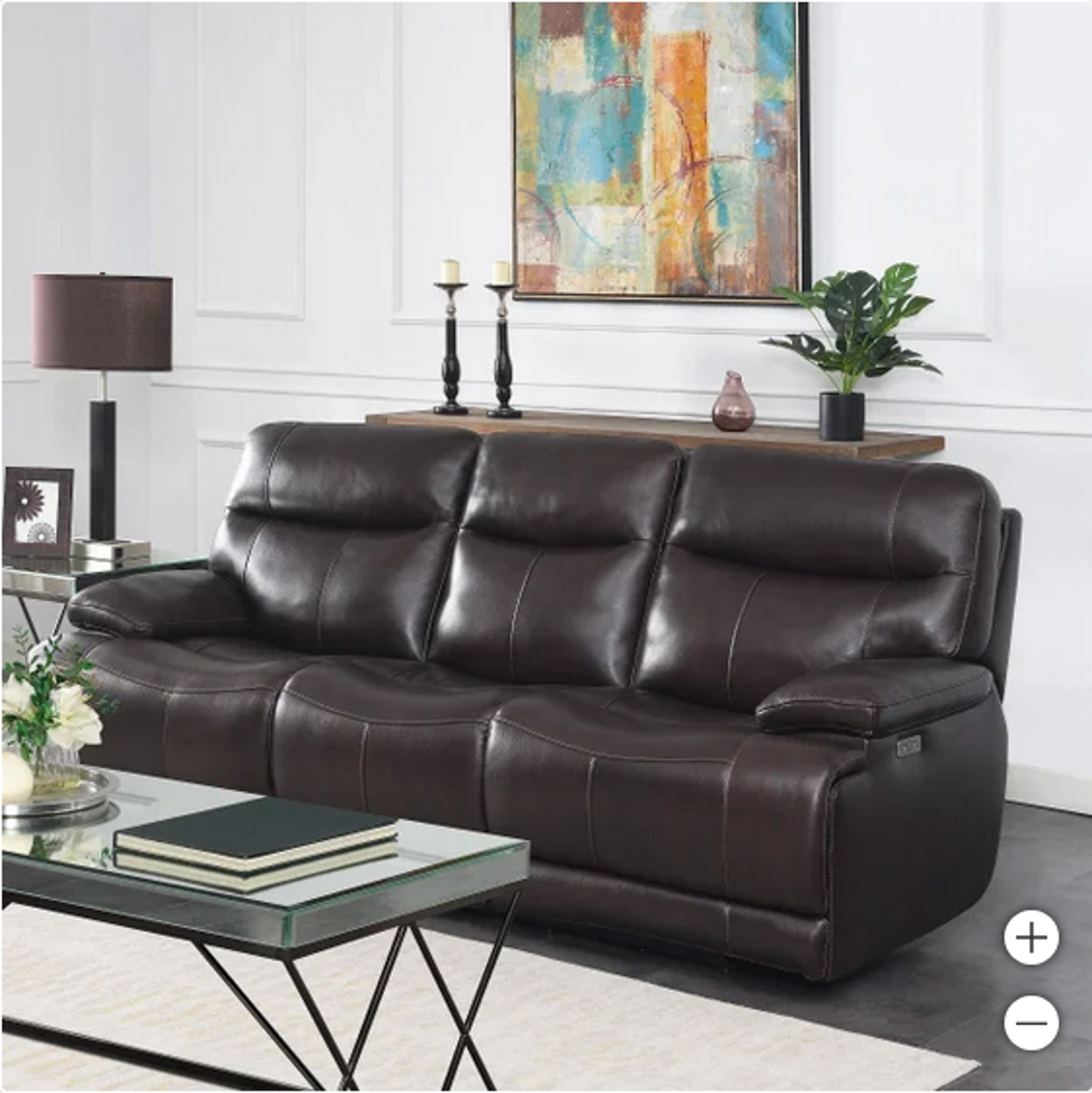 🛋️ Ridgewin Leather Power Reclining Sofa in Brown  🚛 Delivery Available Image #2 | Ivy Store