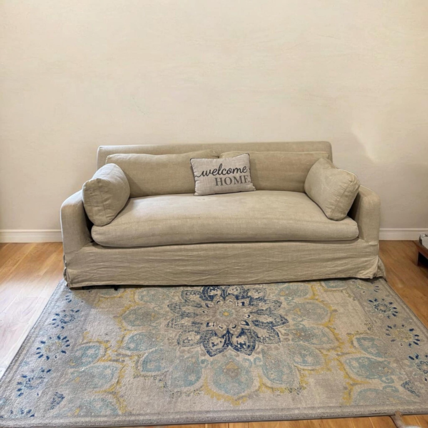 RH Belgian Slipcovered Slope Arm Bench-Seat Sofa (DELIVERY AVAILABLE) Image #1 | Ivy Store