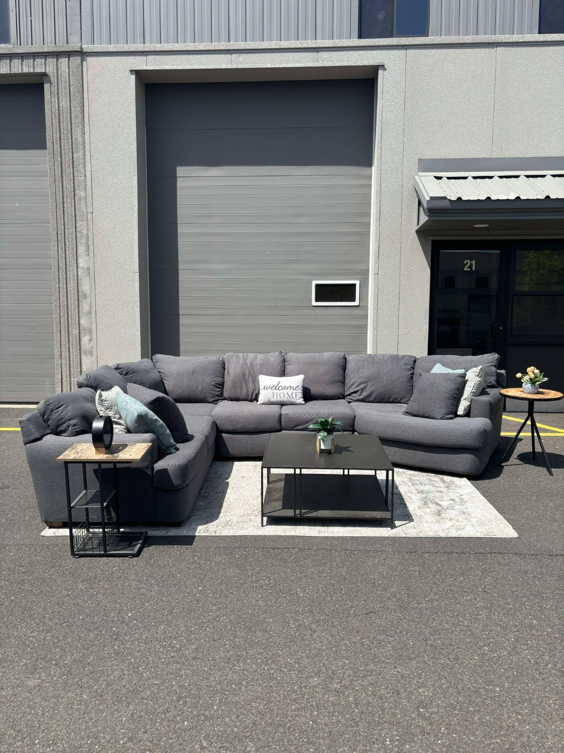 Gray Cuddler Sectional Couch (DELIVERY AVAILABLE) Image #1 | Ivy Store