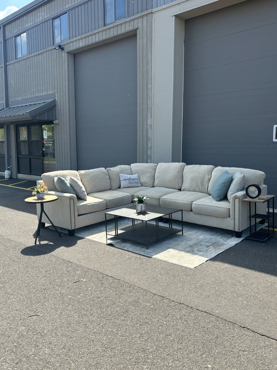 Beige Ashley Furniture Sectional Couch (DELIVERY AVAILABLE) Image #1 | Ivy Store