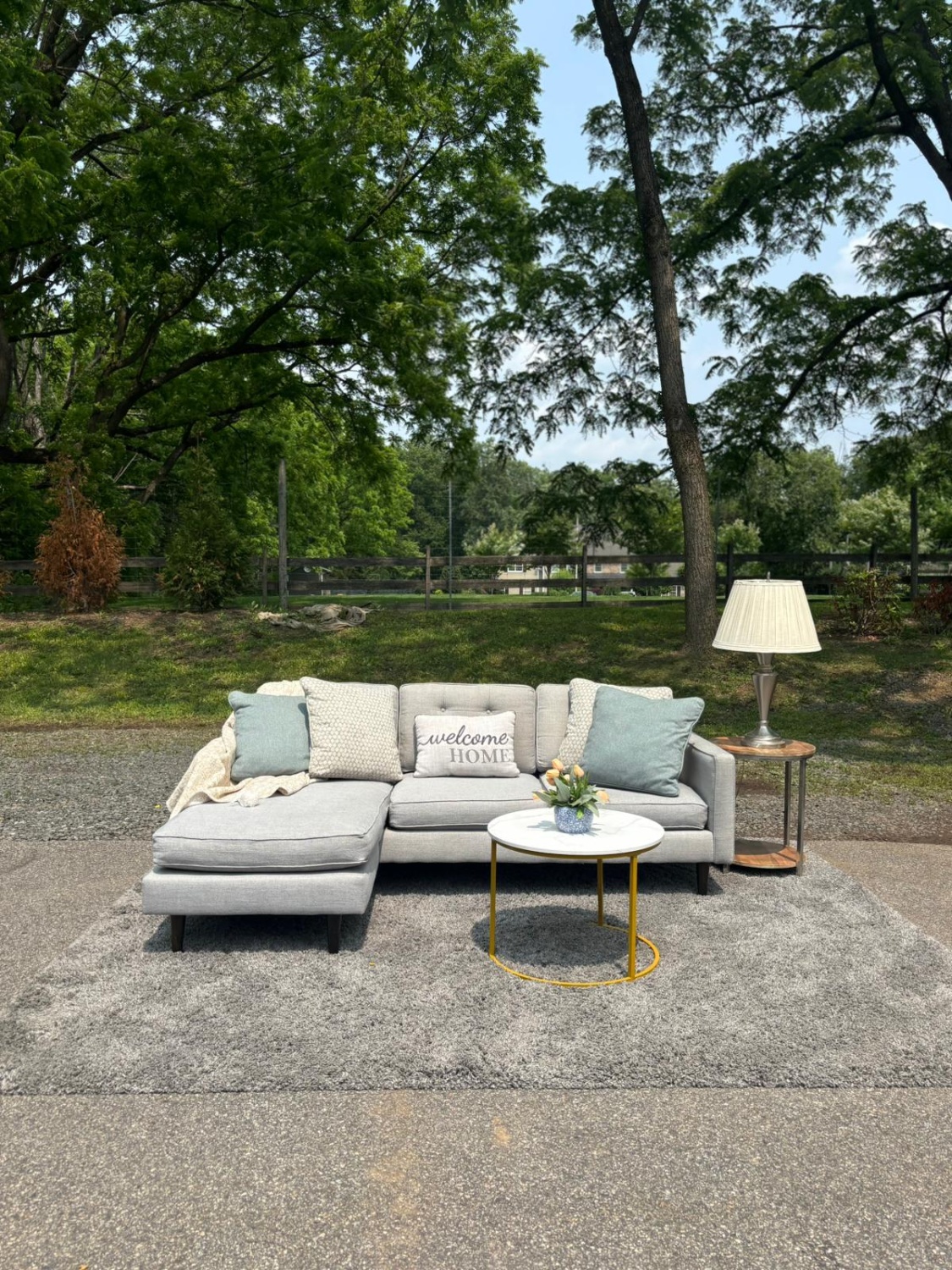 West Elm Drake Reversible Chaise Sectional – Light Gray (DELIVERY AVAILABLE) image | Ivy Store