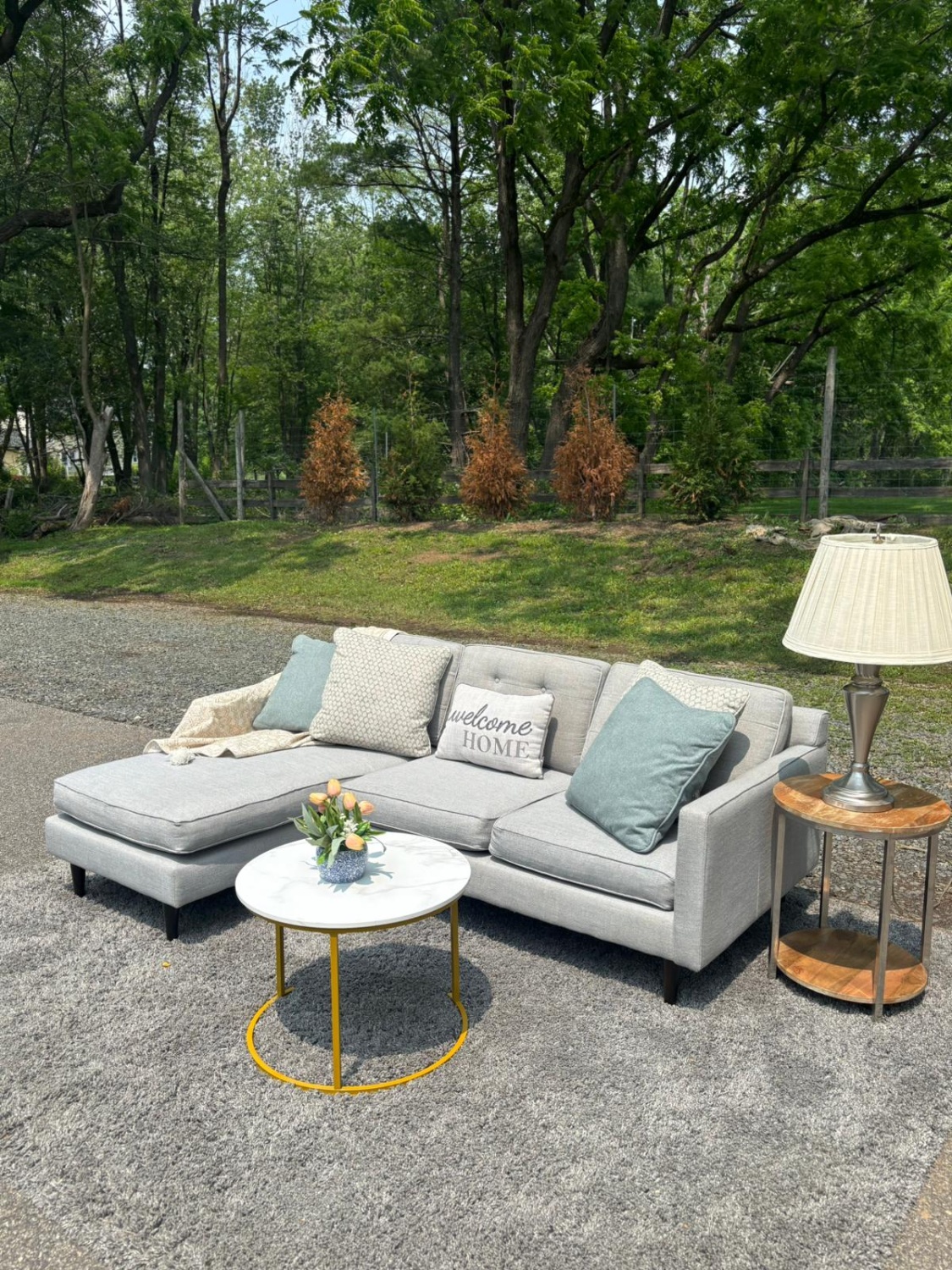West Elm Drake Reversible Chaise Sectional – Light Gray (DELIVERY AVAILABLE) image | Ivy Store