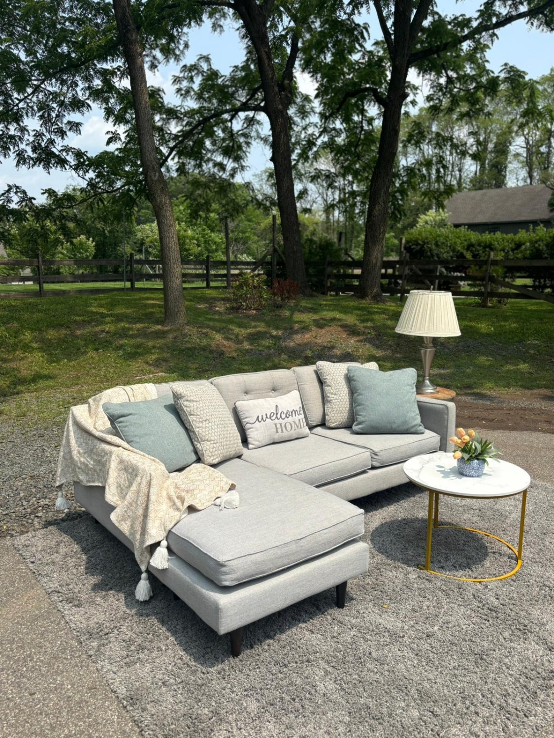West Elm Drake Reversible Chaise Sectional – Light Gray (DELIVERY AVAILABLE) image | Ivy Store