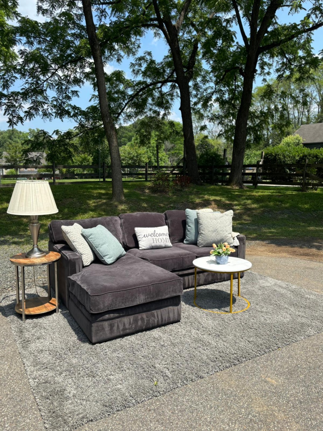 Macy’s Radley 2PC Sectional Couch – Charcoal Gray (DELIVERY AVAILABLE) image | Ivy Store