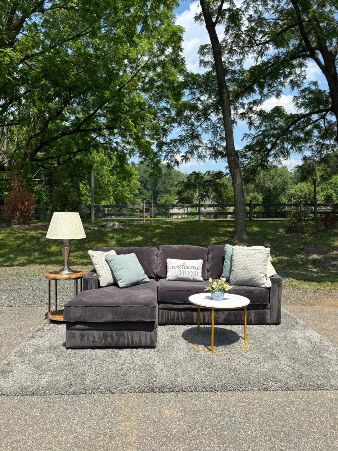 Macy’s Radley 2PC Sectional Couch – Charcoal Gray (DELIVERY AVAILABLE) image | Ivy Store