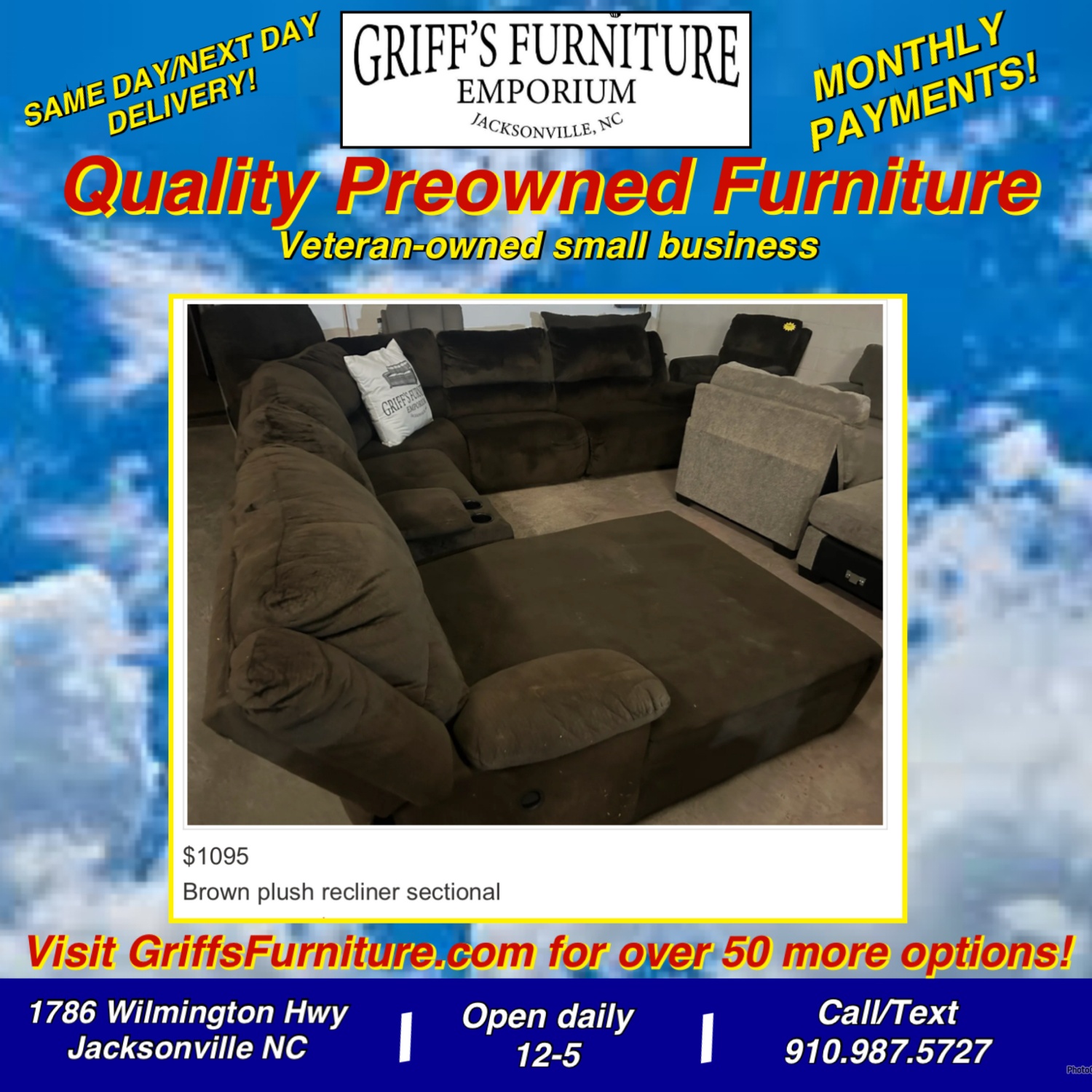 Brown recliner sectional | 🚛 DELIVERY! Image #1 | Ivy Store