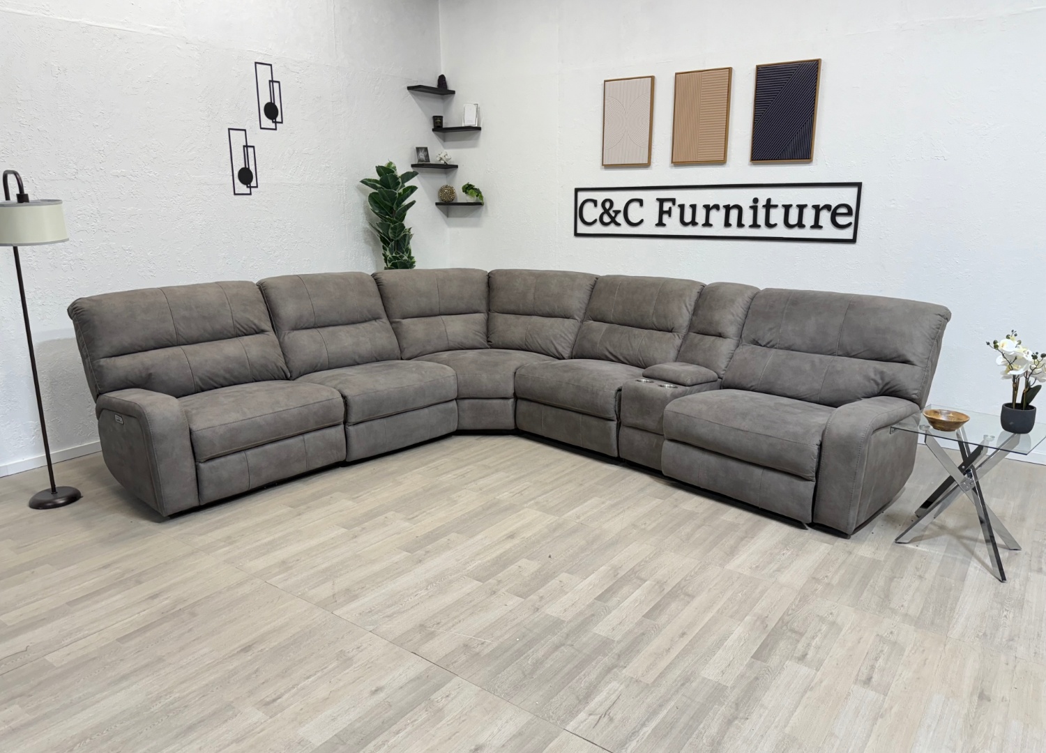 Sectional Sofa, Power Reclining Suede Couch - Delivery Available Image #2 | Ivy Store