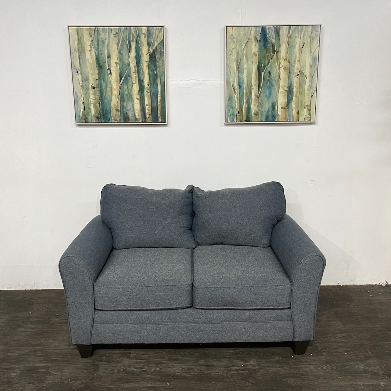  Gray/Blue Loveseat  Image #1 | Ivy Store