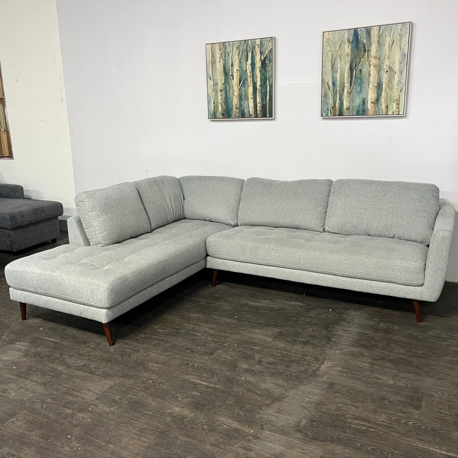 Gray MCM Sectional Couch Sofa | Free Delivery Image #2 | Ivy Store