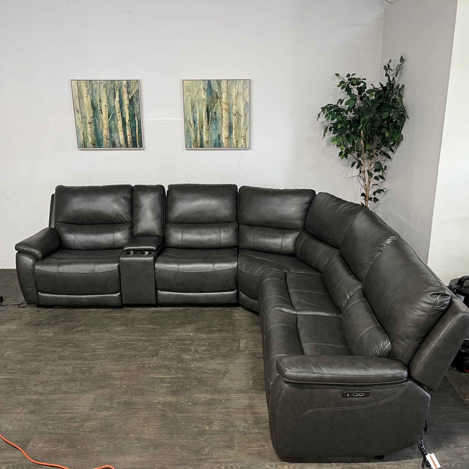 Gray Power Recliner Sectional Couch | Free Delivery Image #1 | Ivy Store