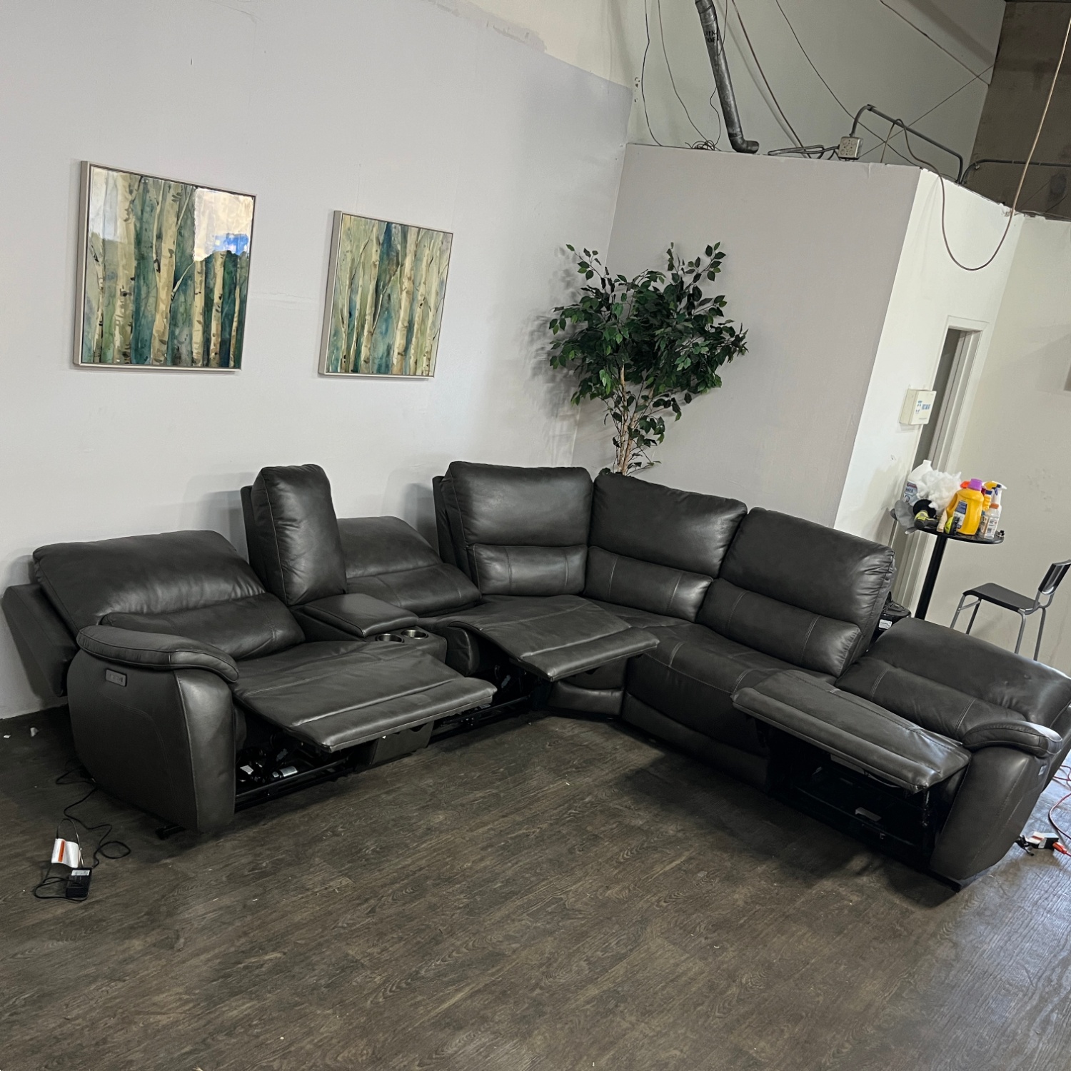 Gray Power Recliner Sectional Couch | Free Delivery Image #2 | Ivy Store