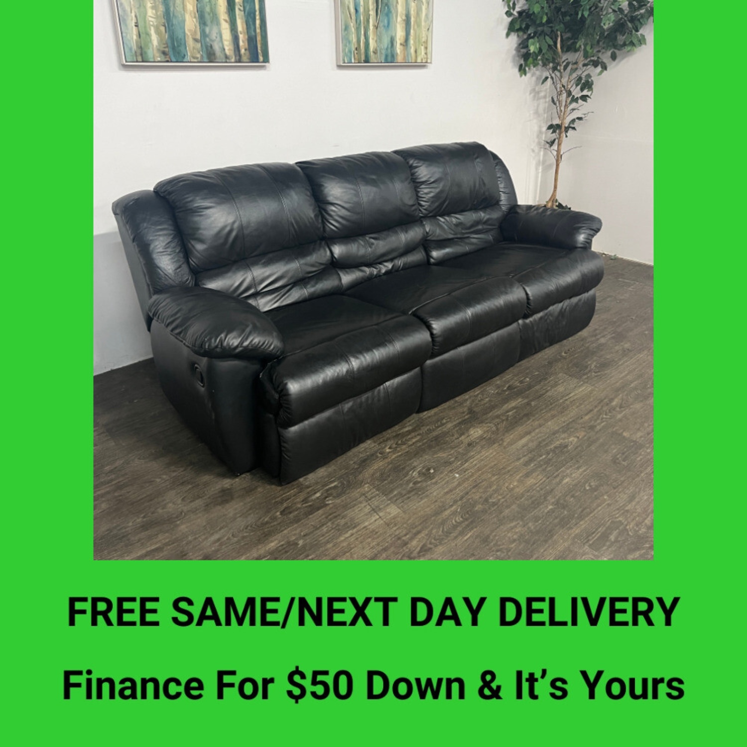 Leather Sofa Recliner Couch | Free Delivery! Image #1 | Ivy Store