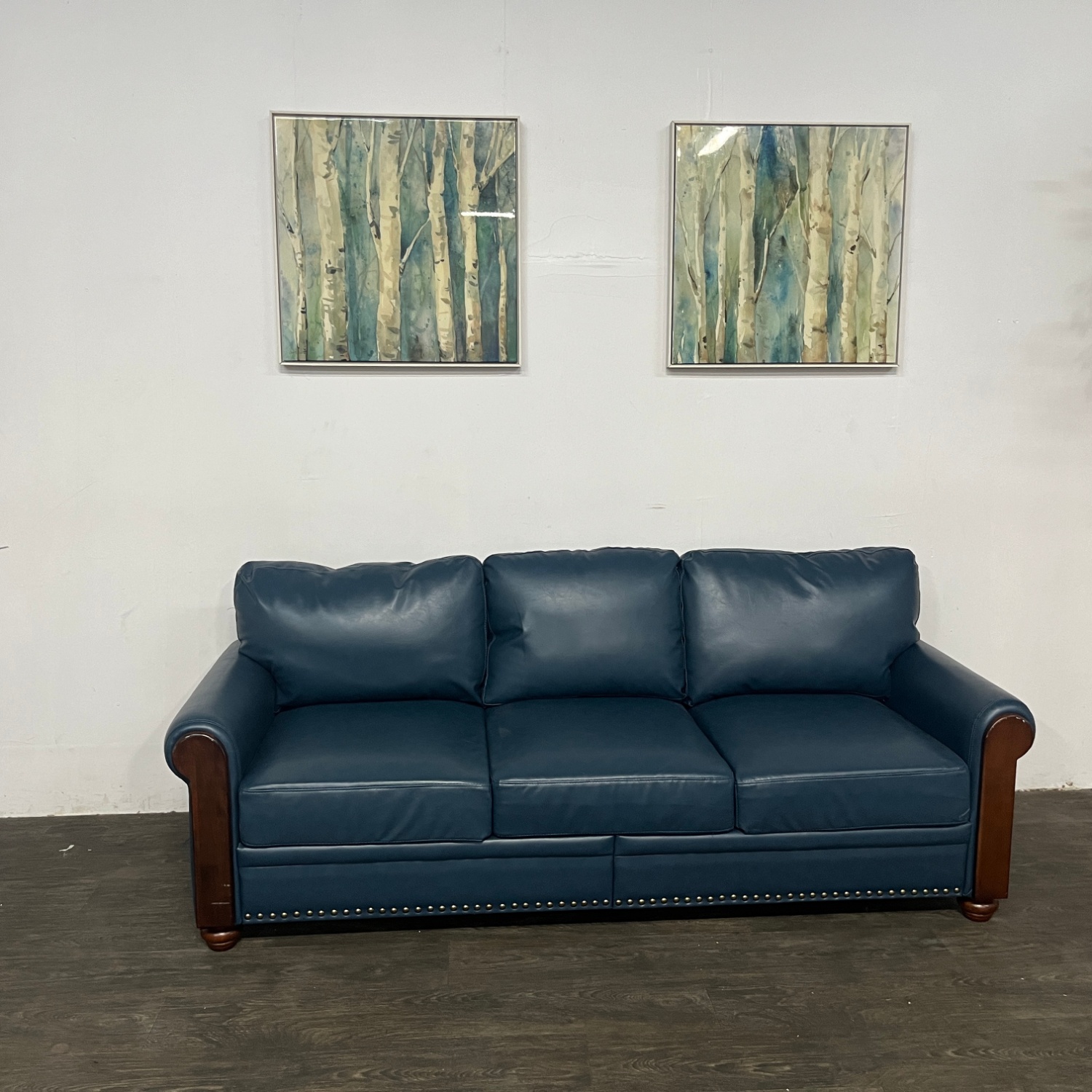 Leather Sofa Wood Trim | Free Delivery! image | Ivy Store