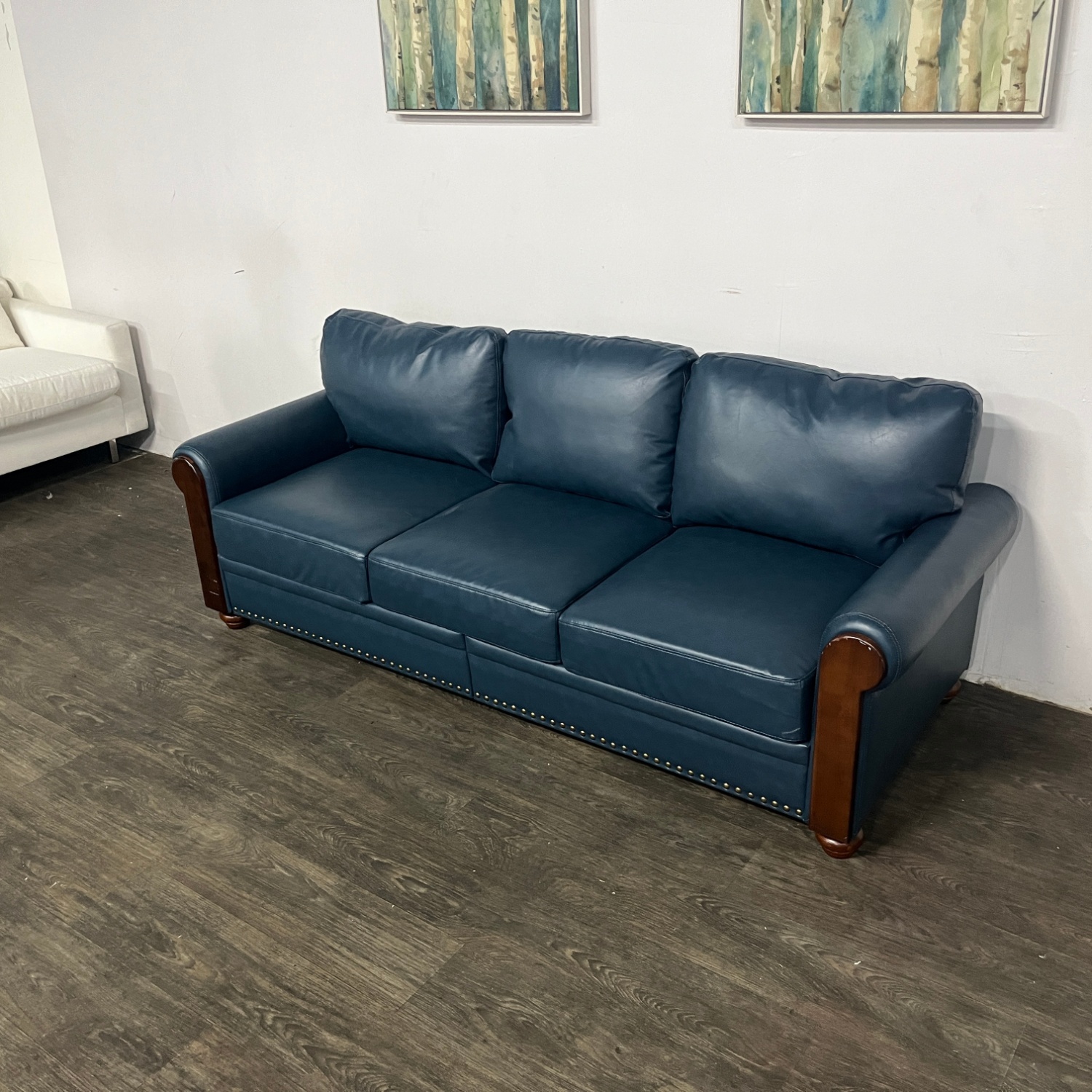 Leather Sofa Wood Trim | Free Delivery! image | Ivy Store