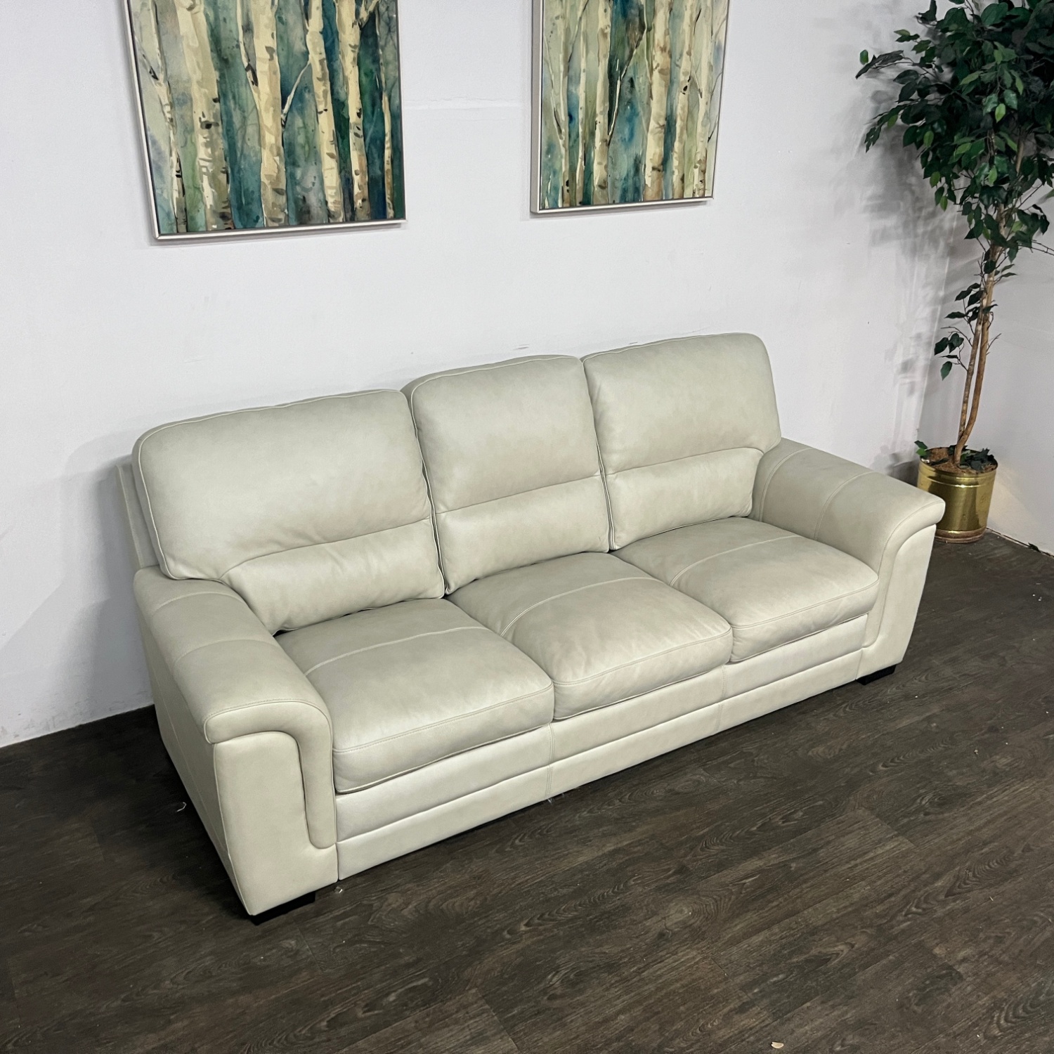 Genuine Leather 3 Seat Sofa | Free Delivery! Image #1 | Ivy Store