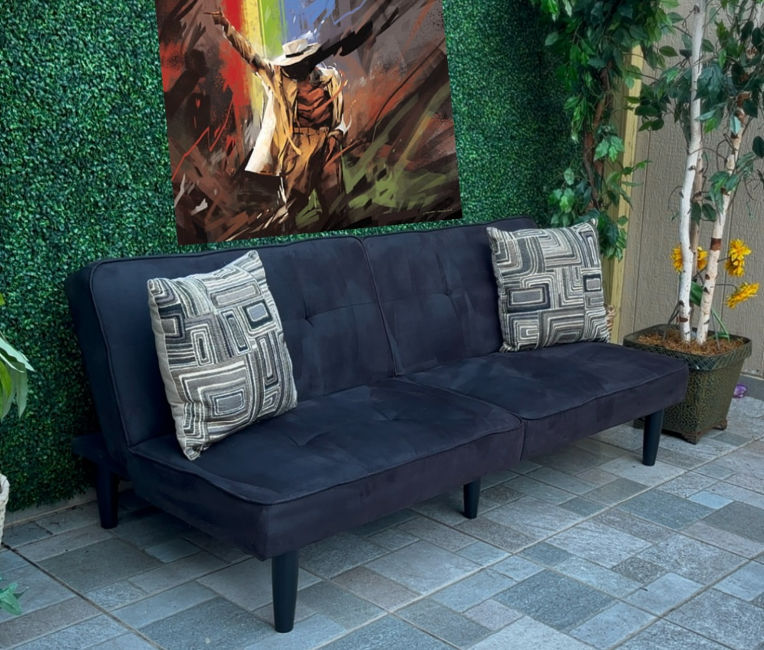 (Free Delivery🚚🚛) Charcoal Futon Starter Couch🛋️  image | Ivy Store