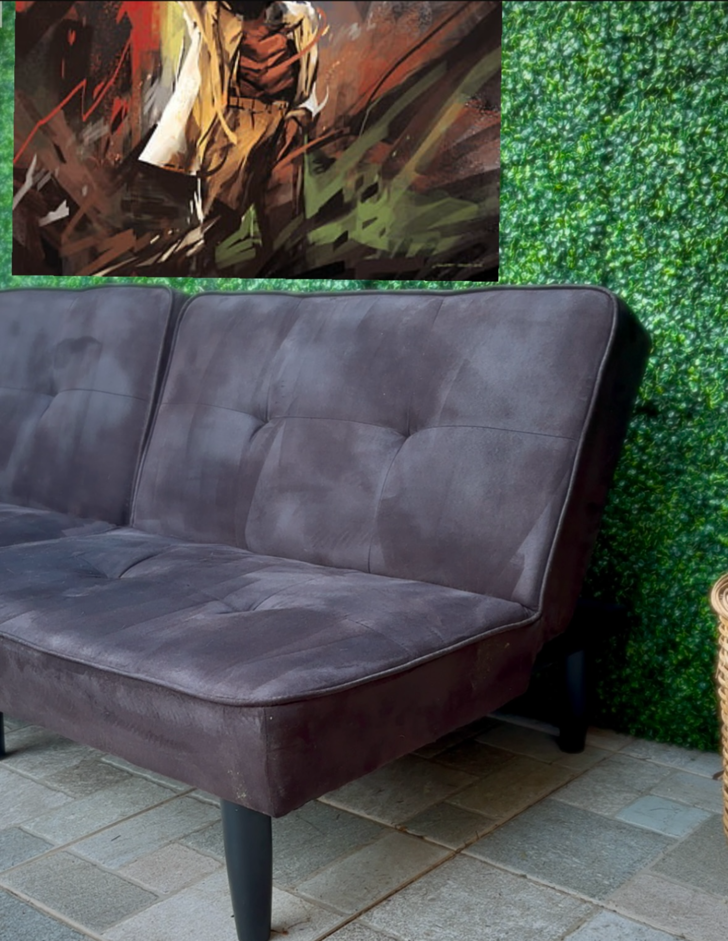 (Free Delivery🚚🚛) Charcoal Futon Starter Couch🛋️  image | Ivy Store