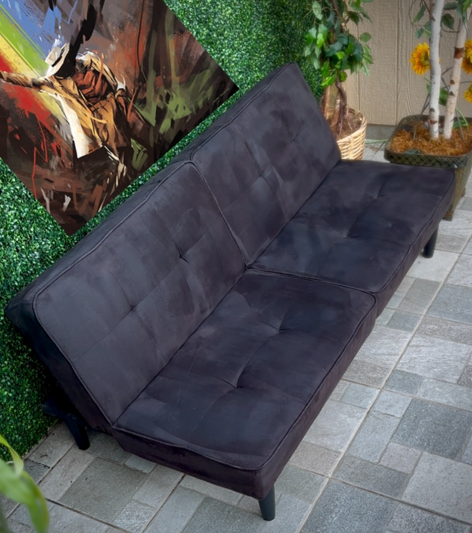 (Free Delivery🚚🚛) Charcoal Futon Starter Couch🛋️  image | Ivy Store