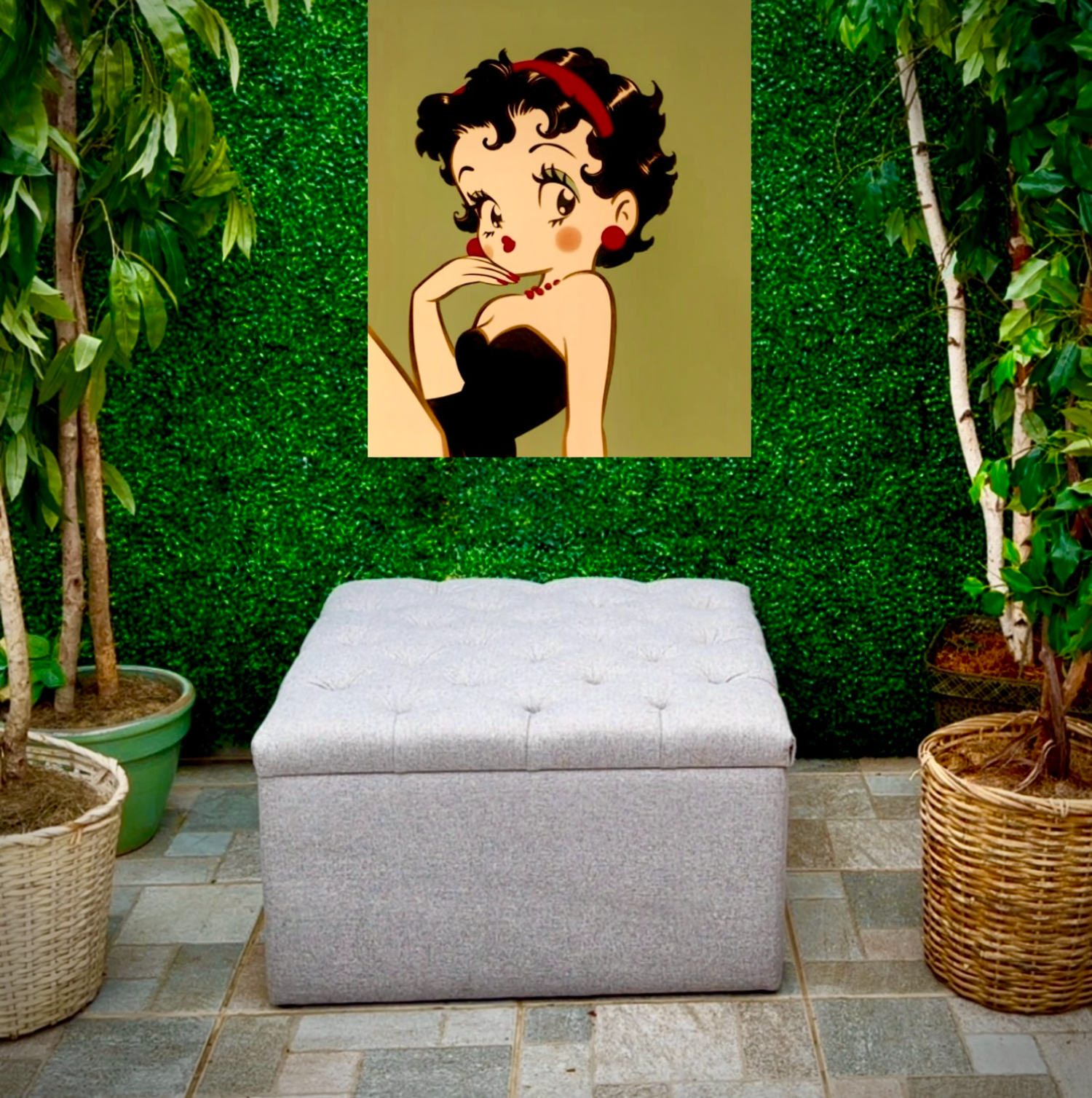 Light Gray Storage Ottoman Image #1 | Ivy Store