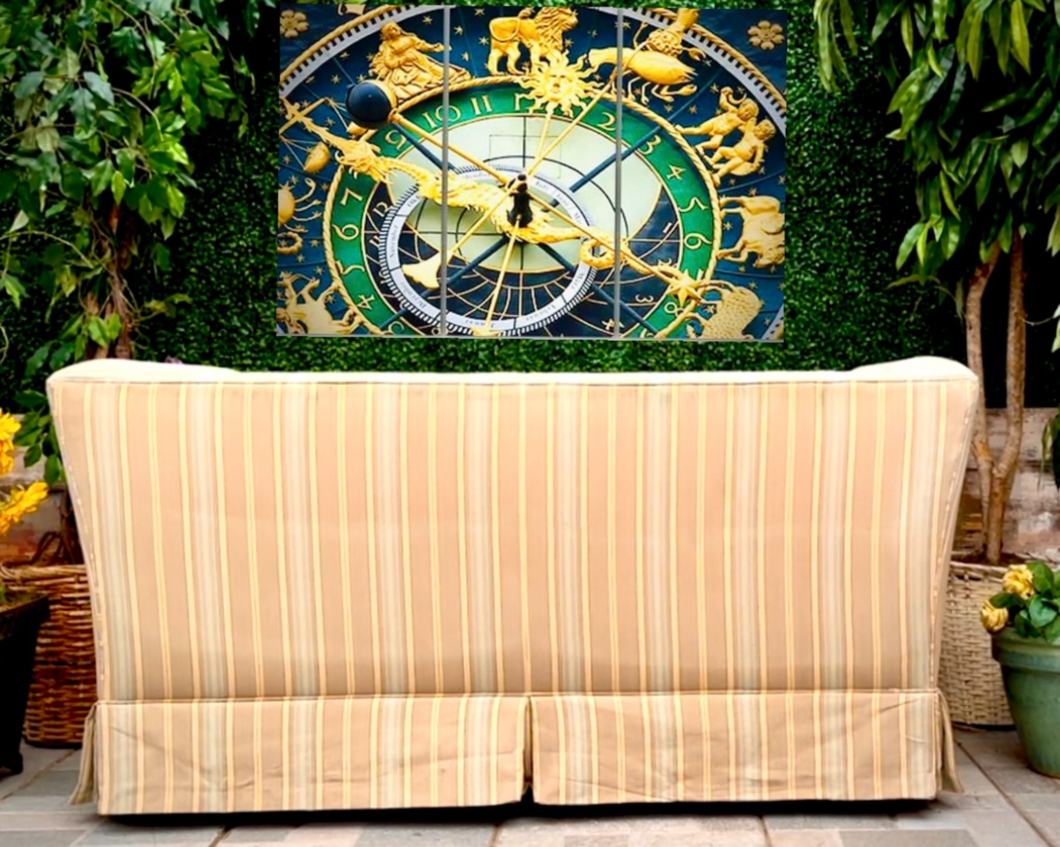 Yellow Striped Loveseat  image | Ivy Store