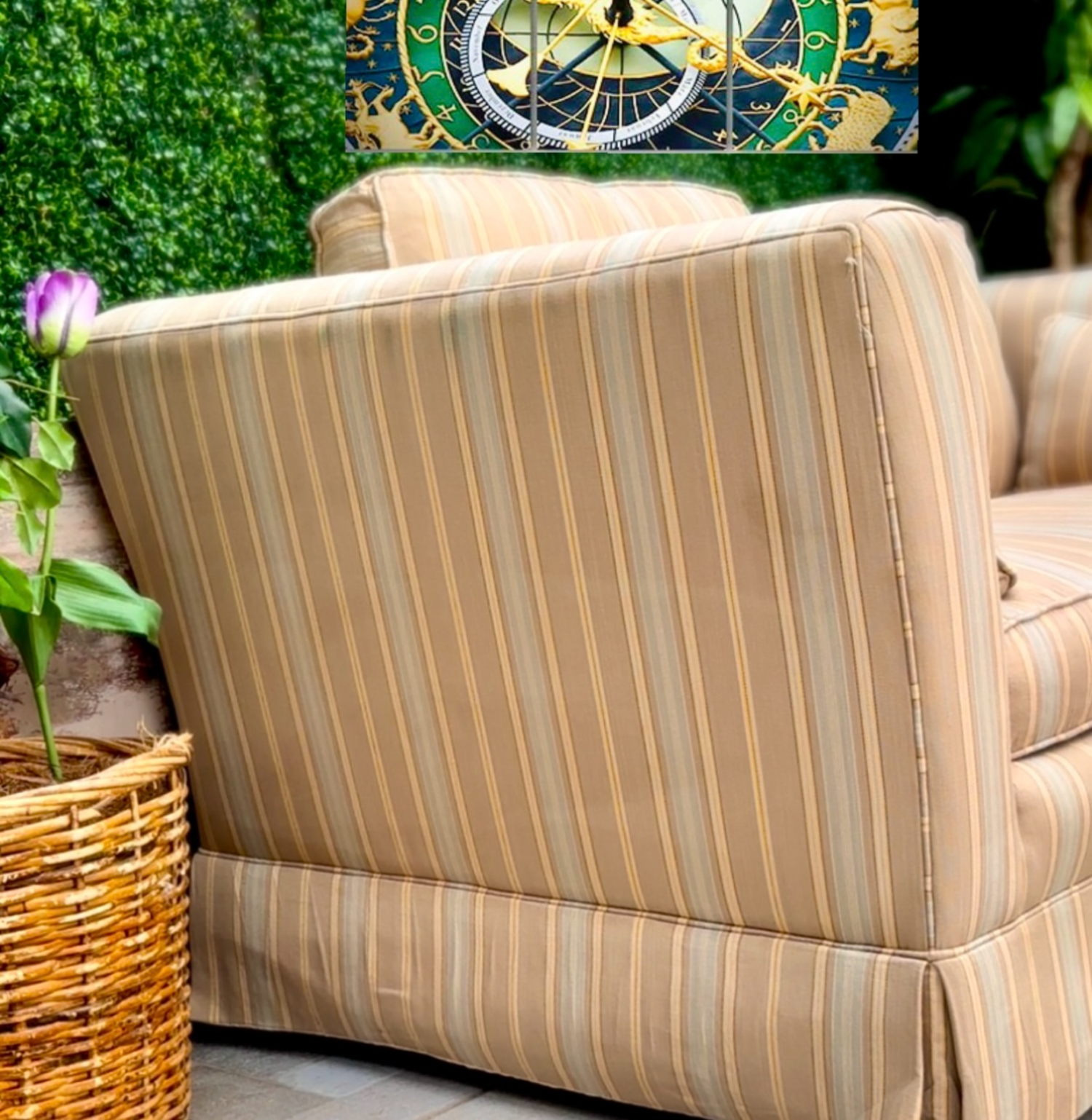 Yellow Striped Loveseat  image | Ivy Store