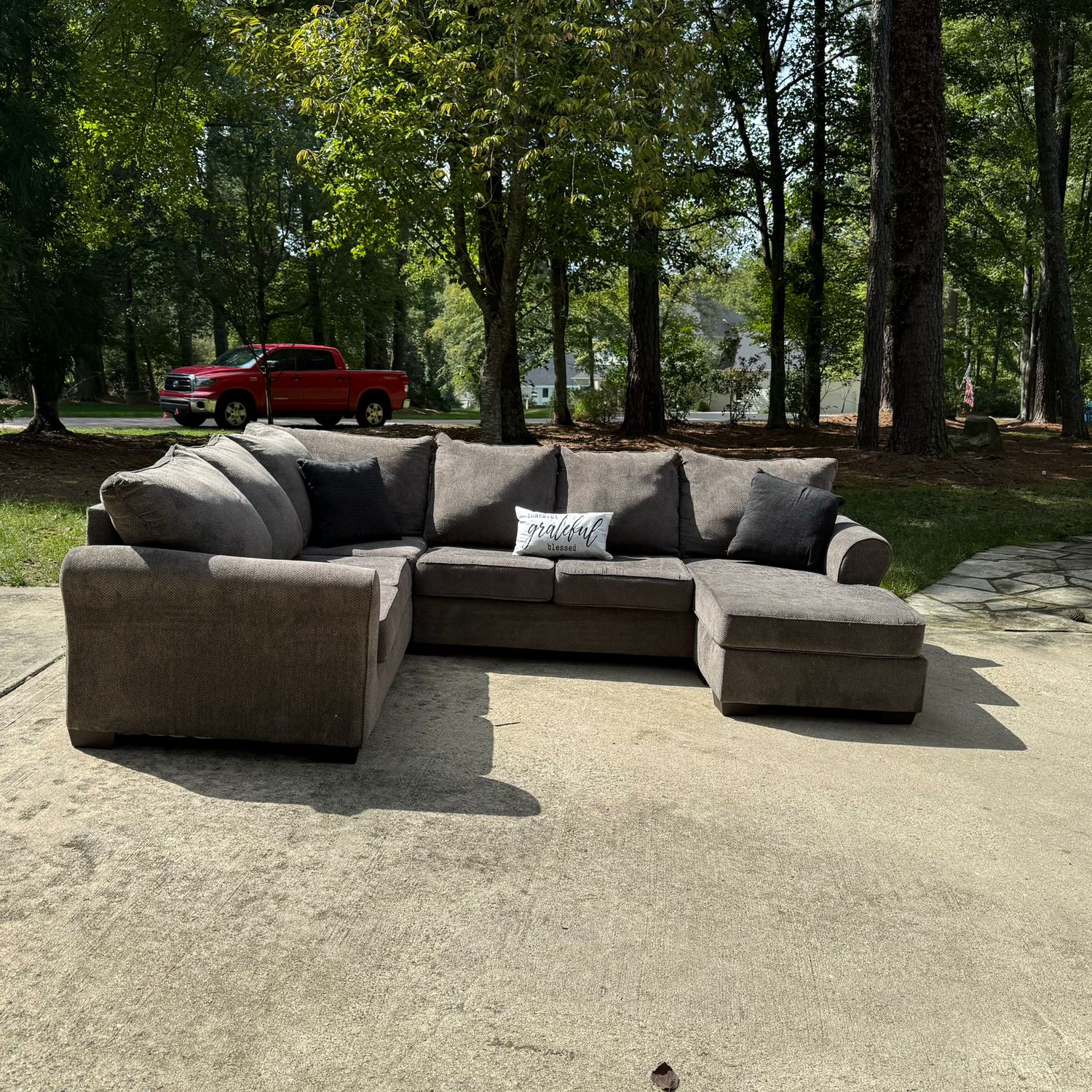 Free Delivery - Gray 3 Piece Sectional Couch Image #1 | Ivy Store
