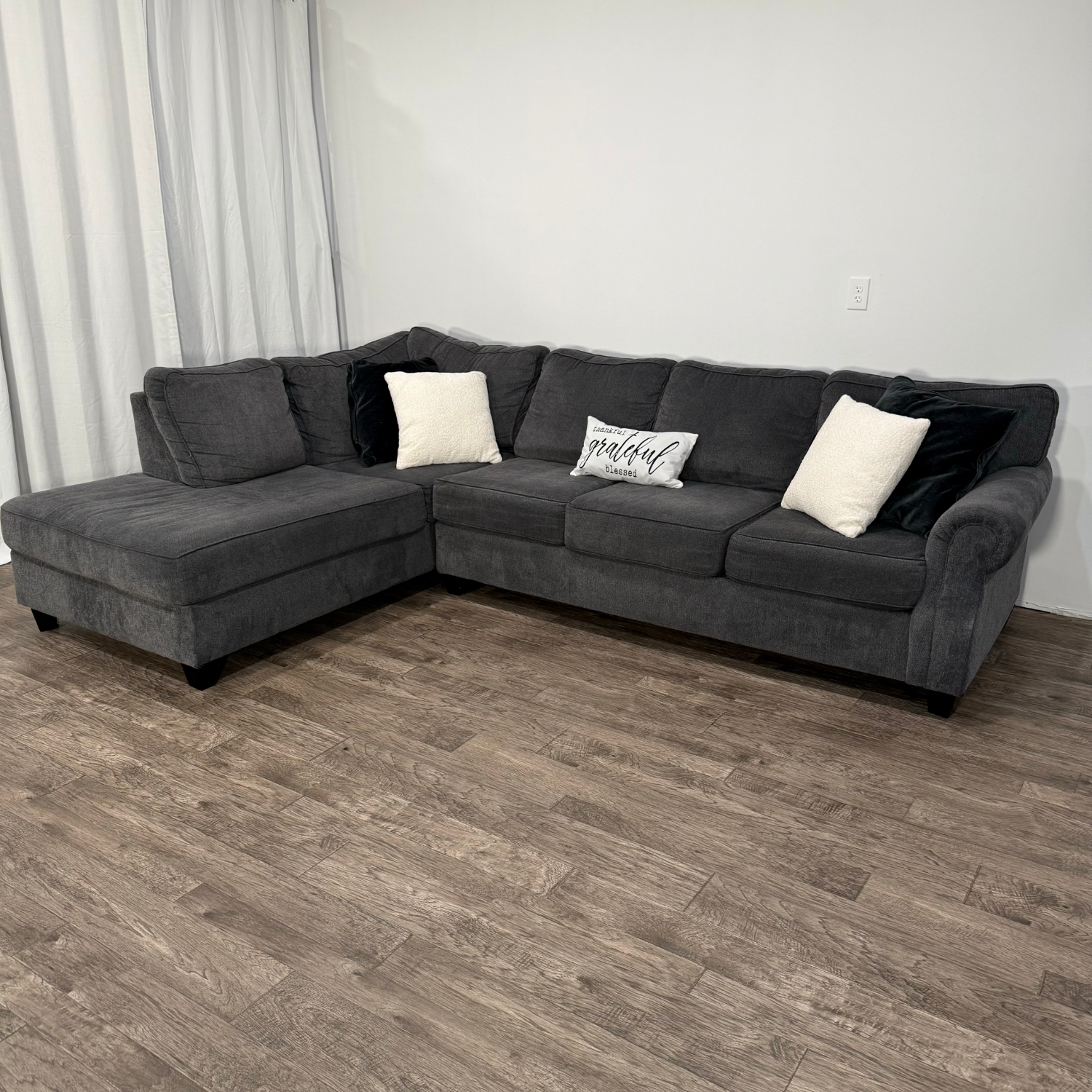Beautiful Black  Black 2 Piece Sectional  (Retails $1600) Image #2 | Ivy Store