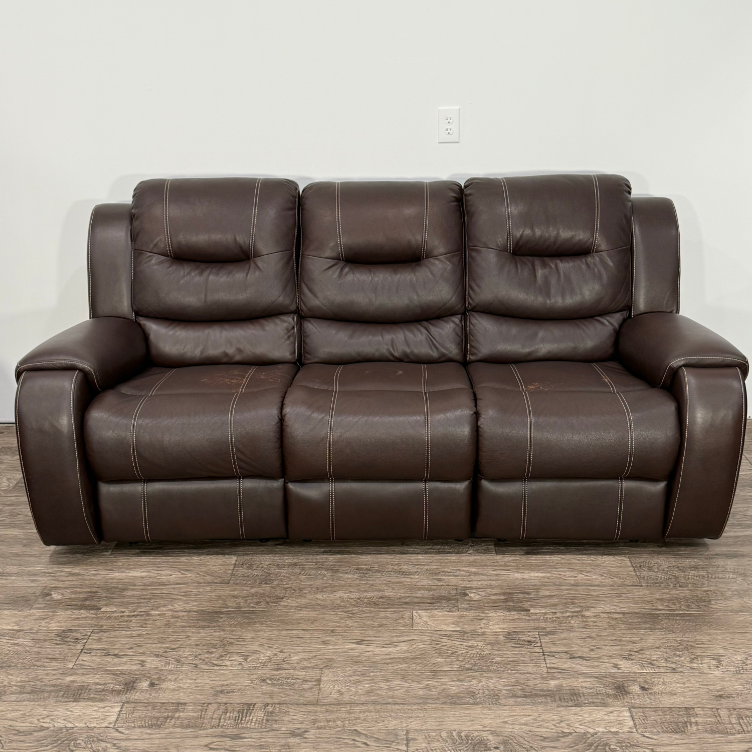 Beautiful Brown Leather Reclining Sofa + Loveseat Image #2 | Ivy Store