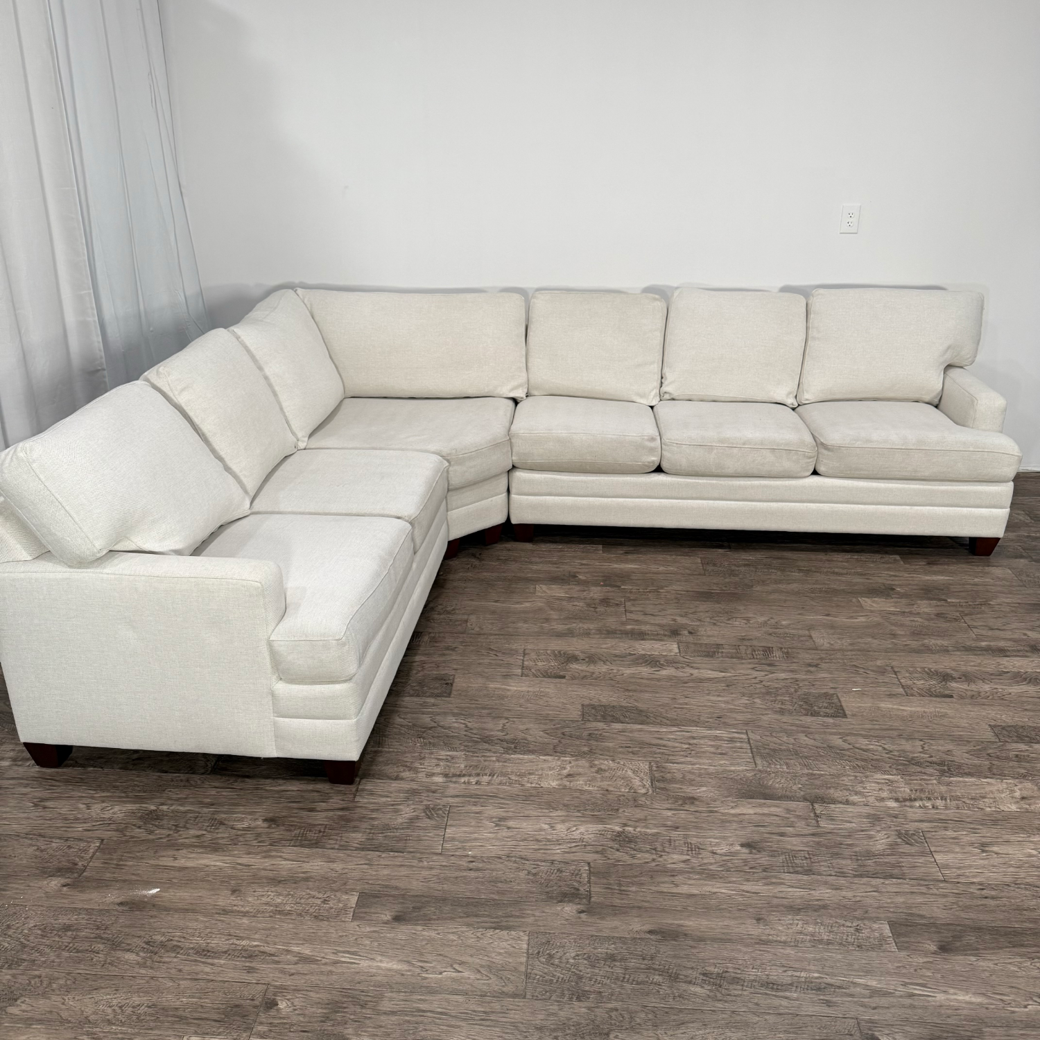 Beautiful White Bassett Carolina Track Arm Sectional Couch (Retails $4000) Image #1 | Ivy Store