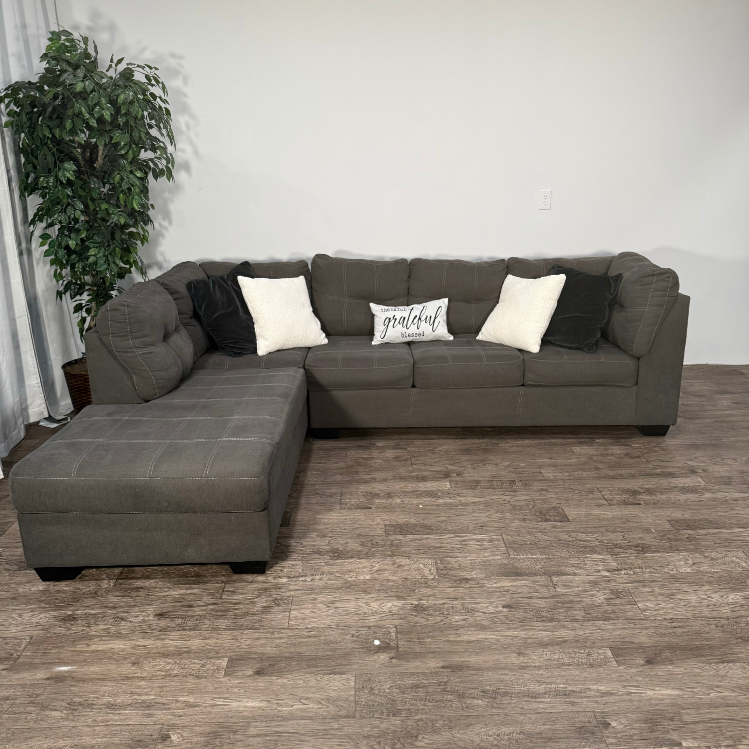 Beautiful Gray Ashley Furniture 2 Piece Sectional Couch  (Retails $1600) Image #1 | Ivy Store