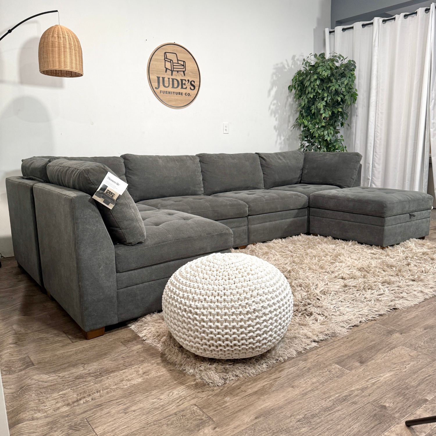 Modular Sectional Sofa with Storage Ottoman - Delivery Available Image #1 | Ivy Store