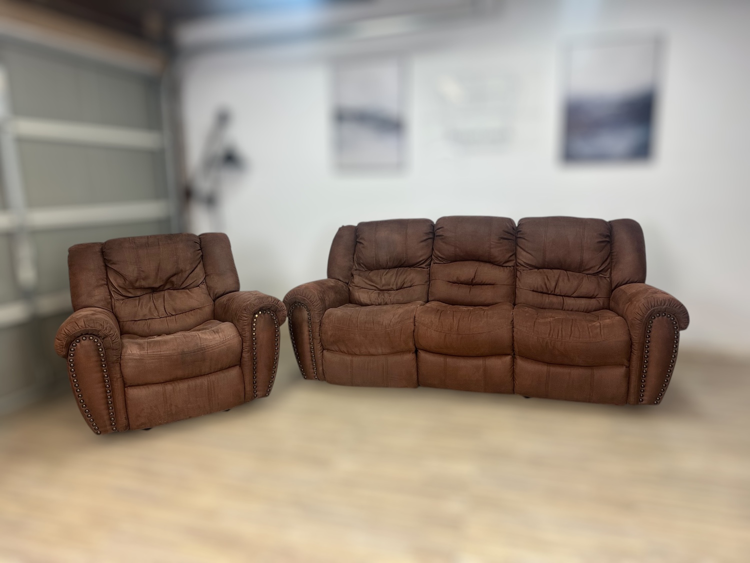 Free Delivery-Flexsteel brown couch/sofa + recliner set Image #2 | Ivy Store