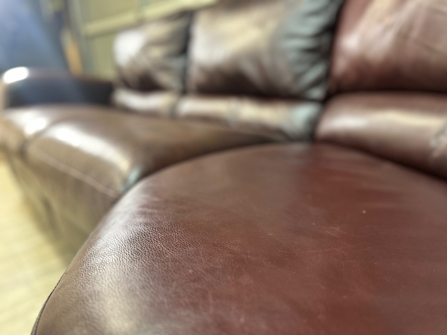 Free Delivery- Macy’s red brown leather U shaped sectional couch retails $3578 image | Ivy Store