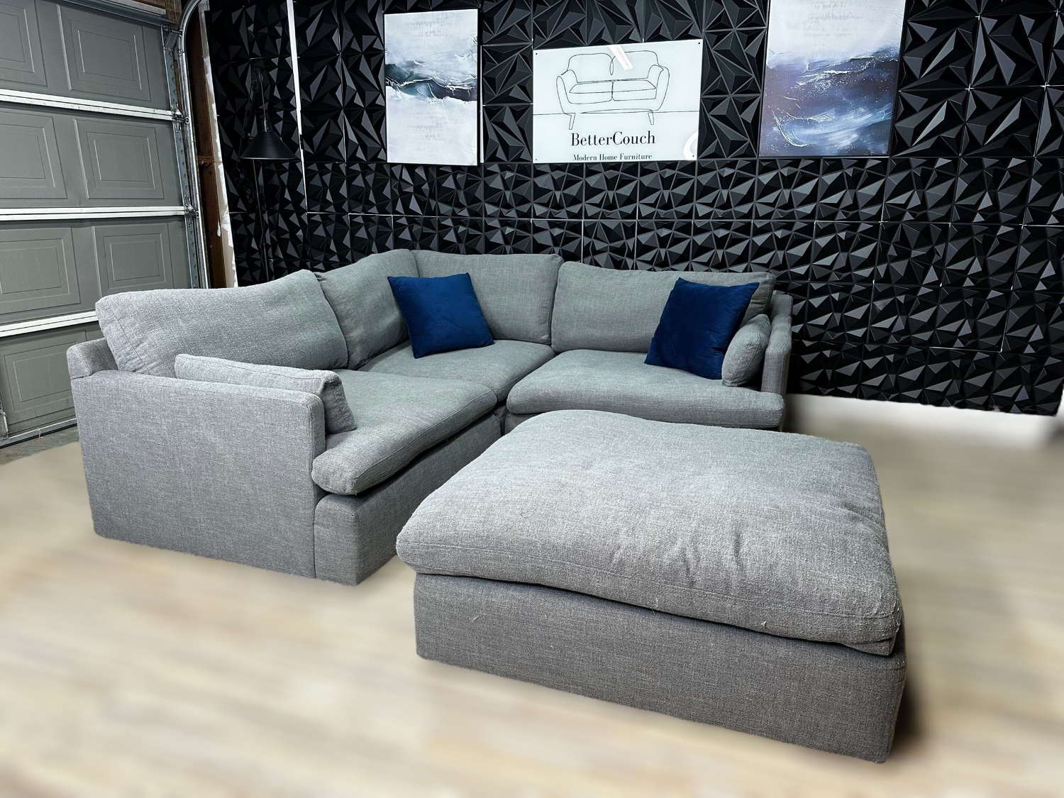 Free Delivery- dark gray cloud modular sectional couch and ottoman Image #1 | Ivy Store