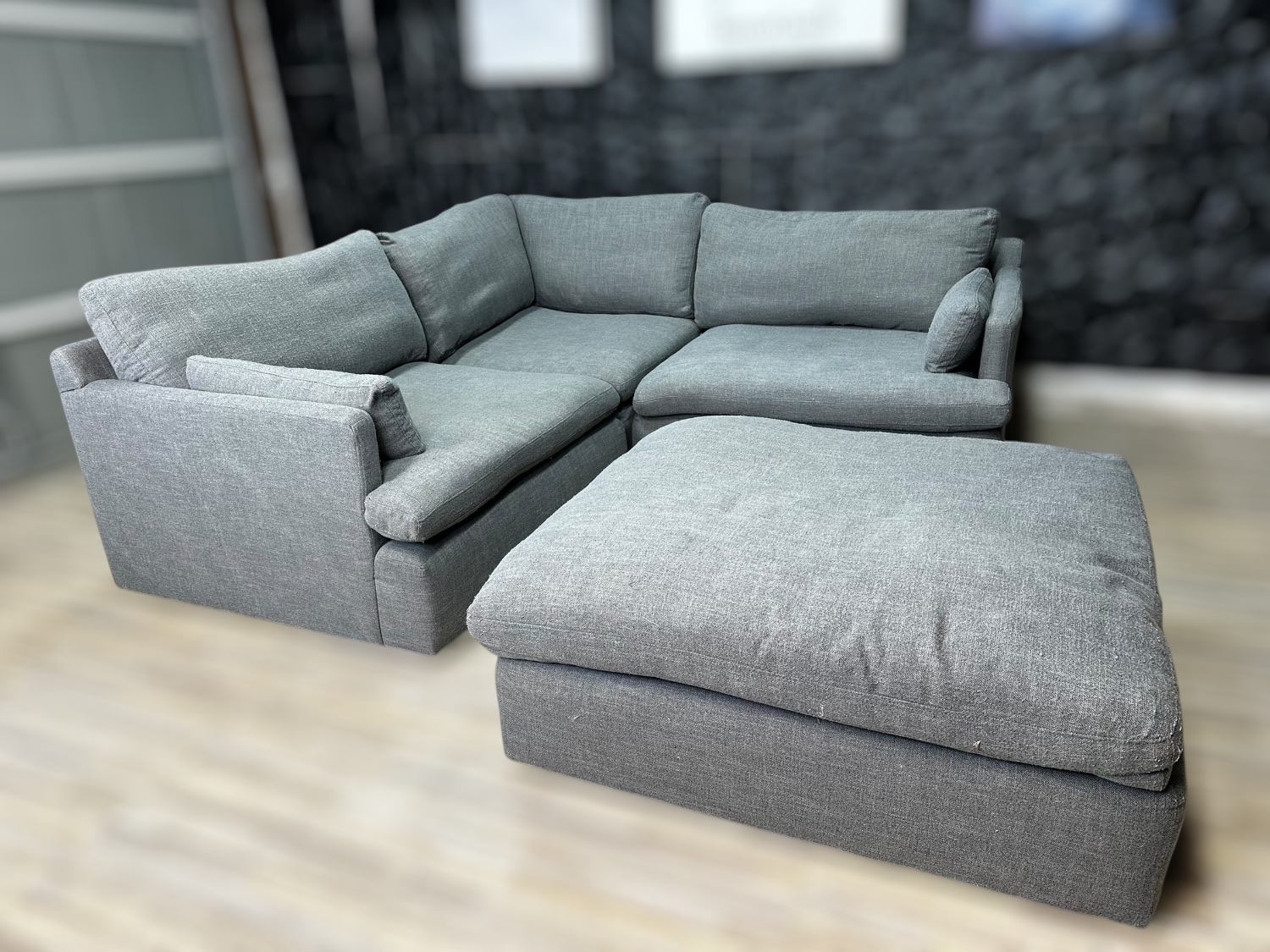 Free Delivery- dark gray cloud modular sectional couch and ottoman Image #2 | Ivy Store